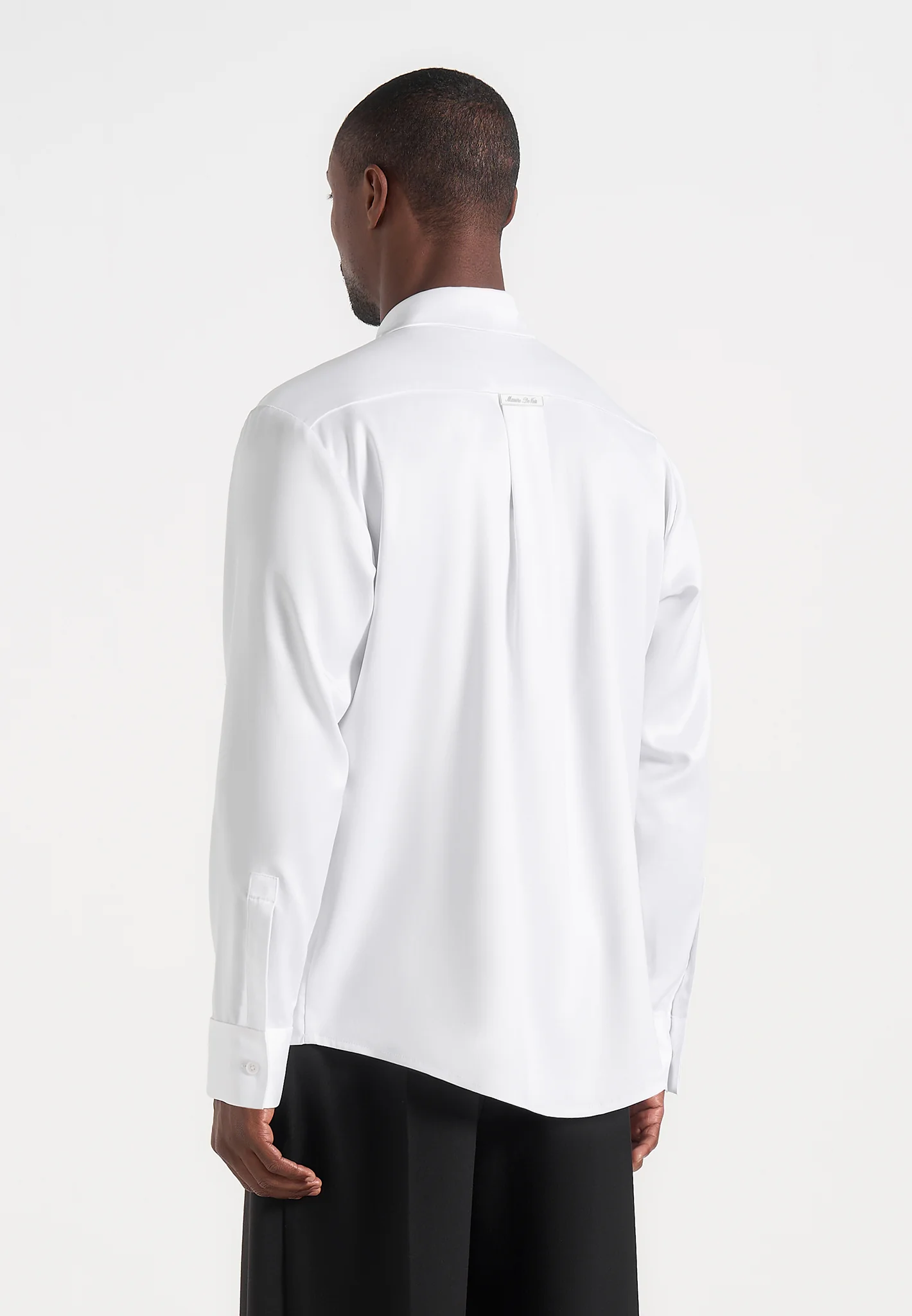 Carter - Unisex Oversized Satin Shirt - White - Image 6