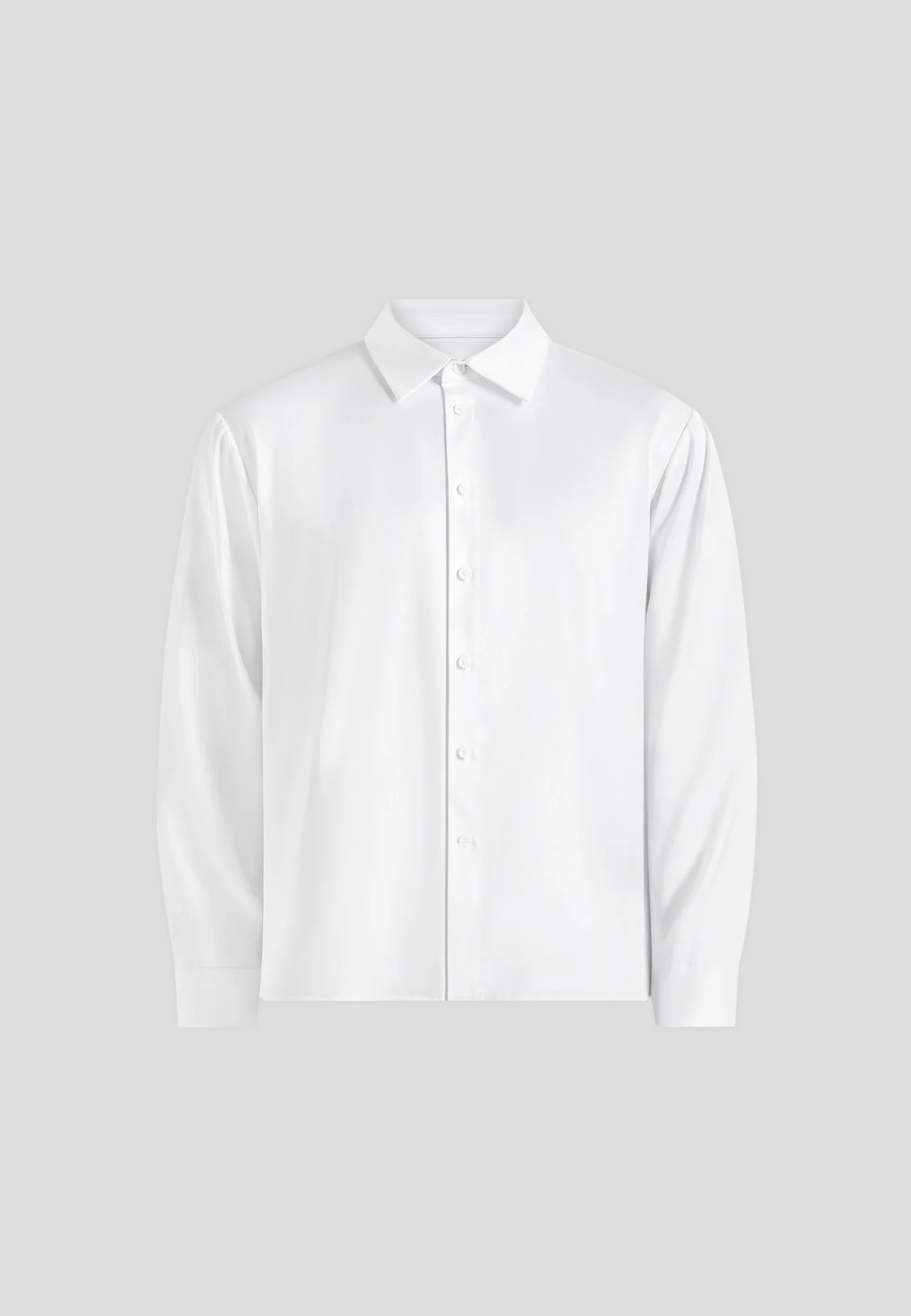 Carter - Unisex Oversized Satin Shirt - White - Image 7