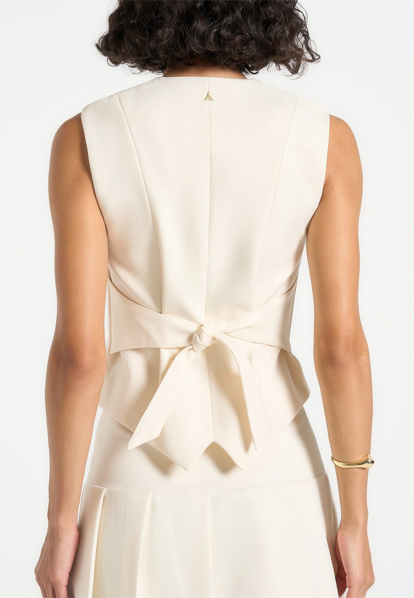 Christine - Tailored Cinch Waistcoat - Off White - Image 3