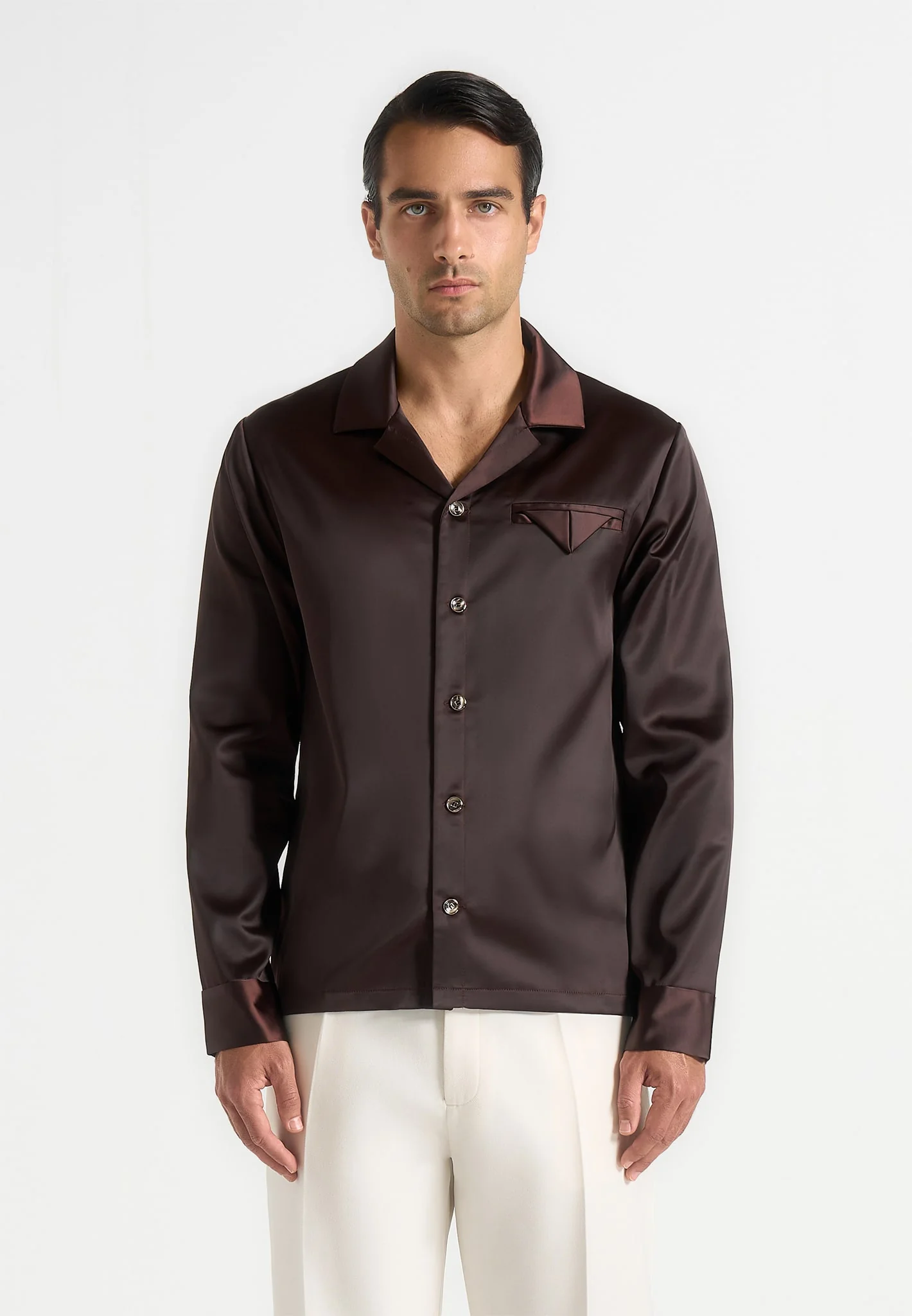 Constant - Satin Shirt - Brown - Image 4