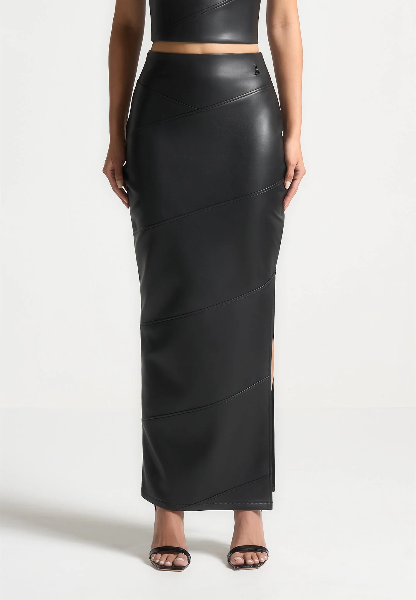 Daisy - Leather Midaxi Skirt - Black - Image 4