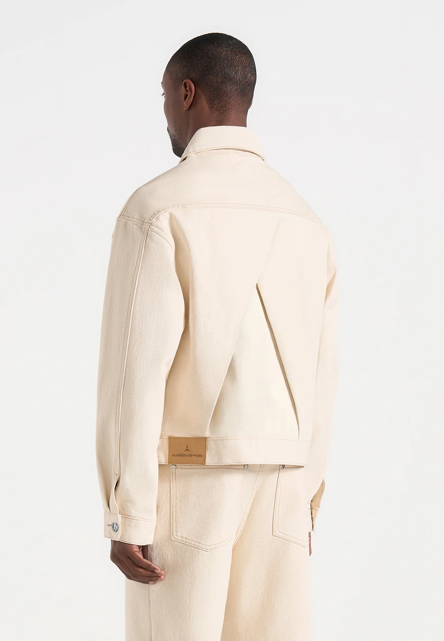 Damien - Boxy Fit Denim Jacket - Cream - Image 2