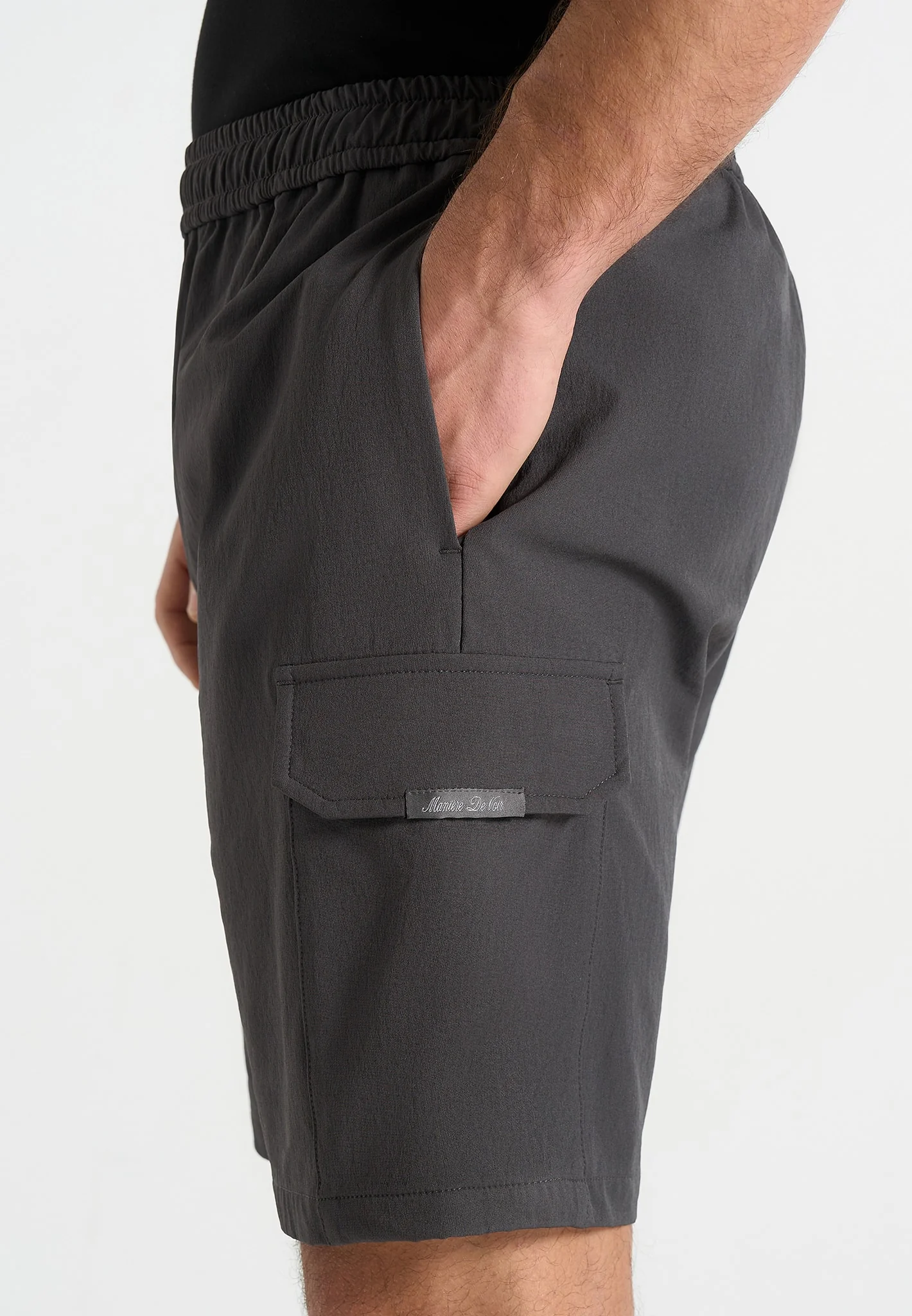 Dimitri - Technical Cargo Shorts - Charcoal - Image 3