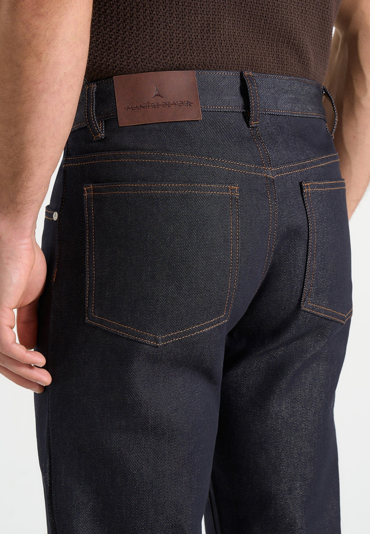 DN001 - Tapered Fit Denim Jeans - Indigo - Image 3