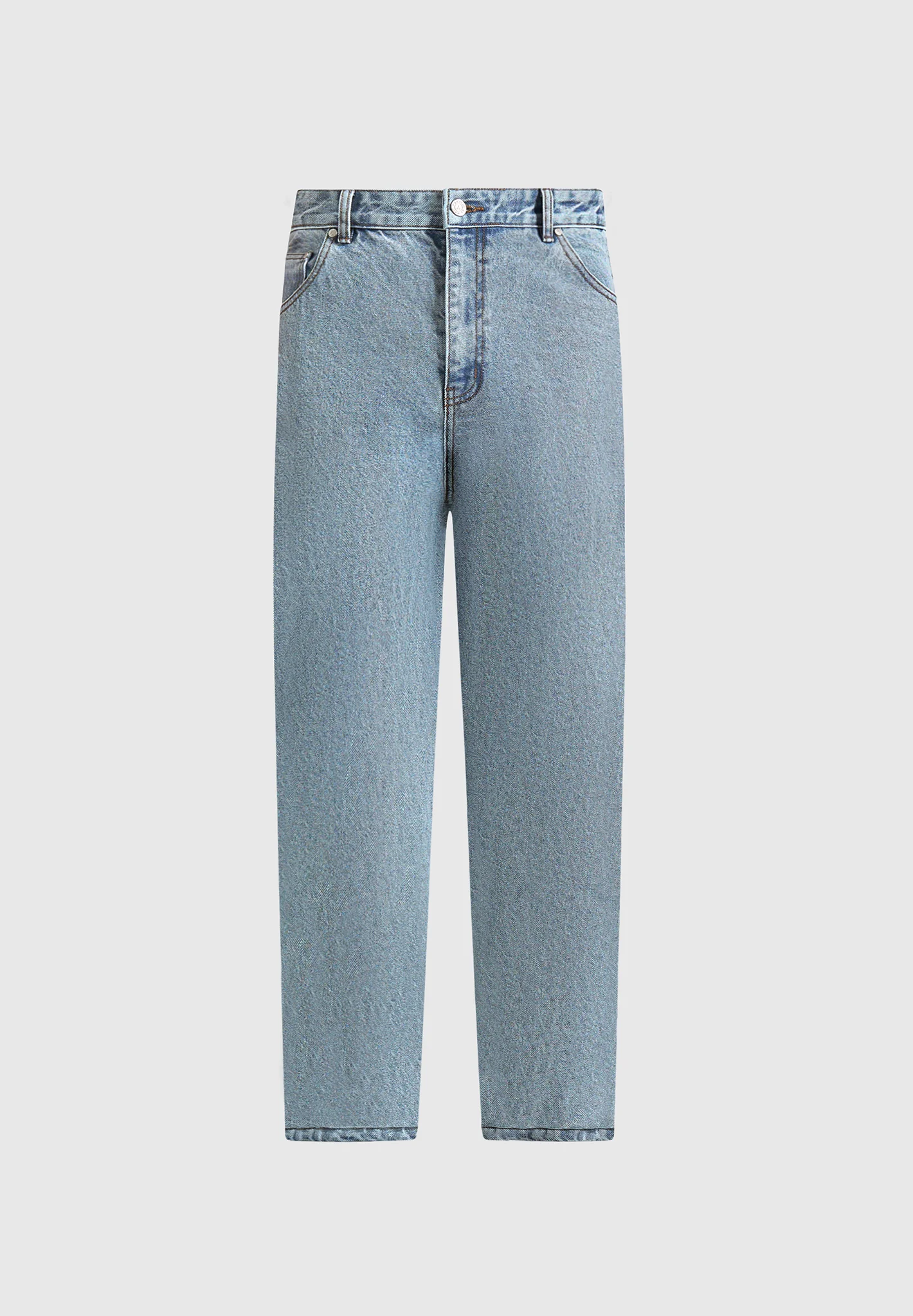 DN001 - Tapered Fit Denim Jeans - Mid Blue - Image 5