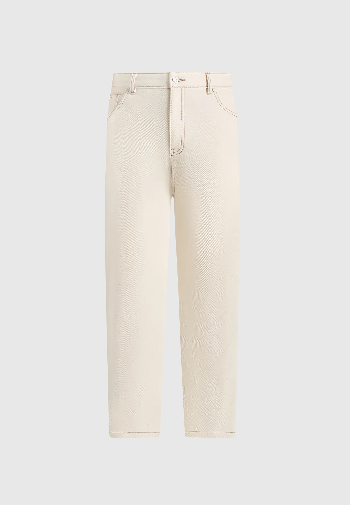 DN001 - Tapered Fit Jeans - Cream - Image 5