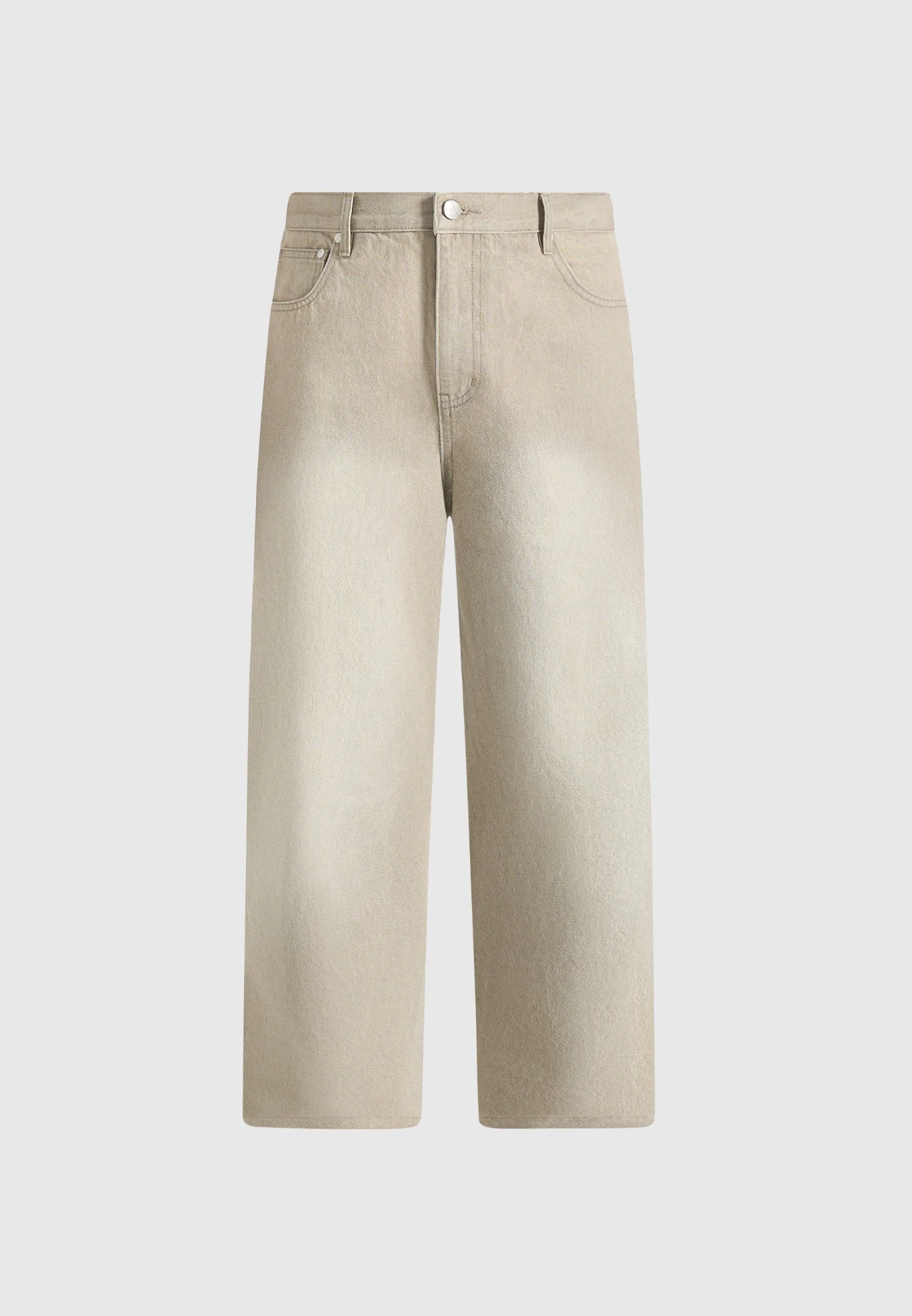 DN002 - Relaxed Fit Denim Jeans - Beige - Image 6