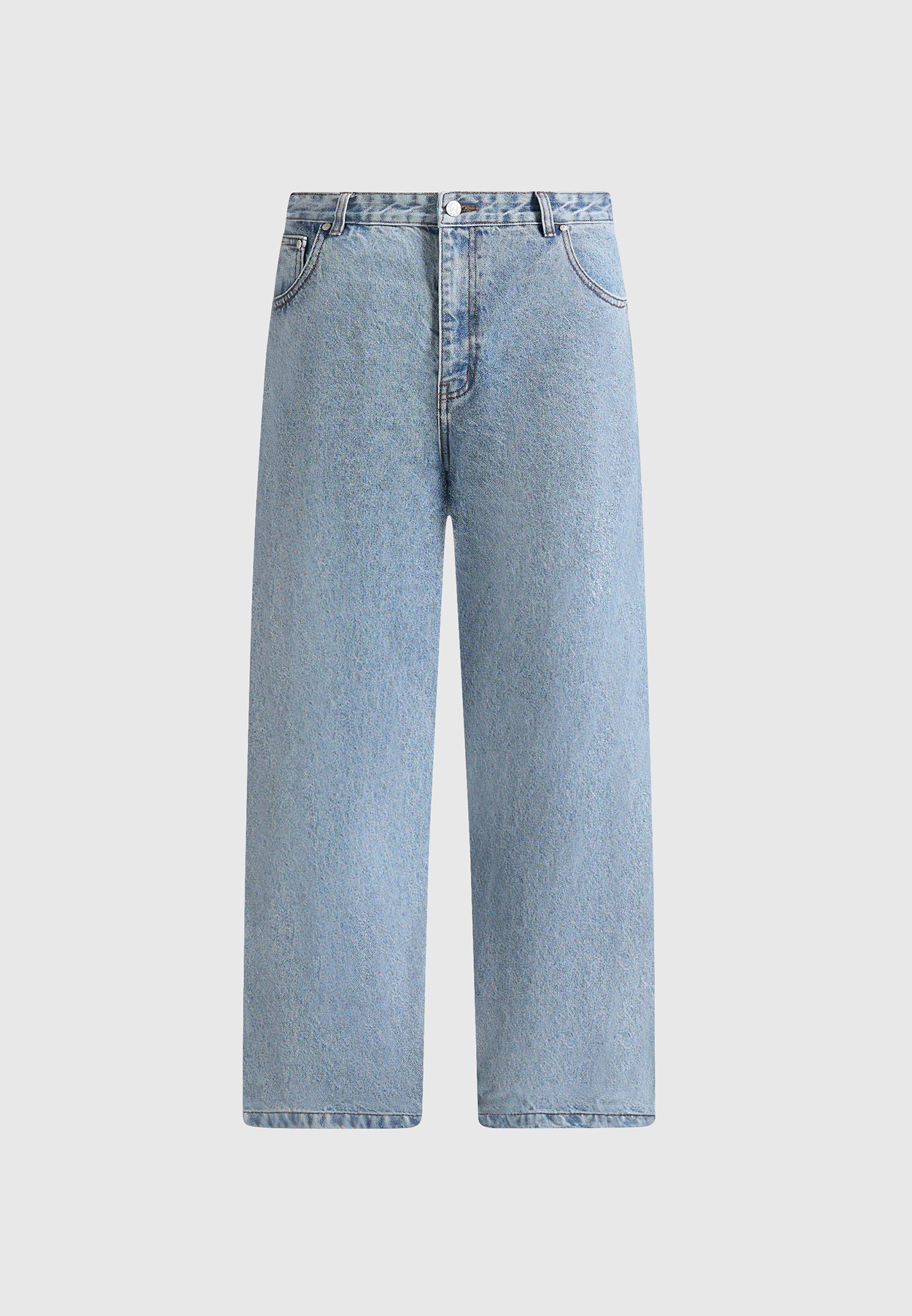 DN002 - Relaxed Fit Denim Jeans - Mid Blue - Image 5