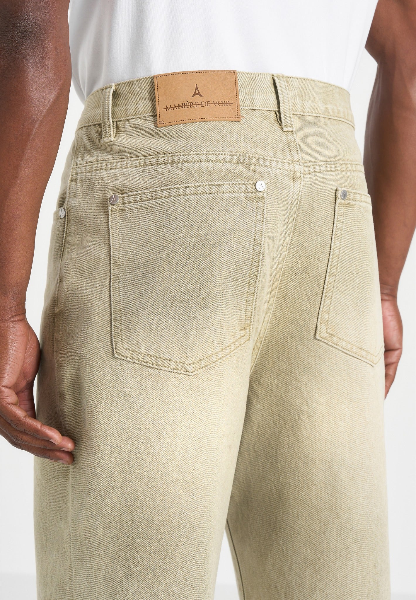 DN002 - Relaxed Fit Denim Jeans - Sage - Image 3