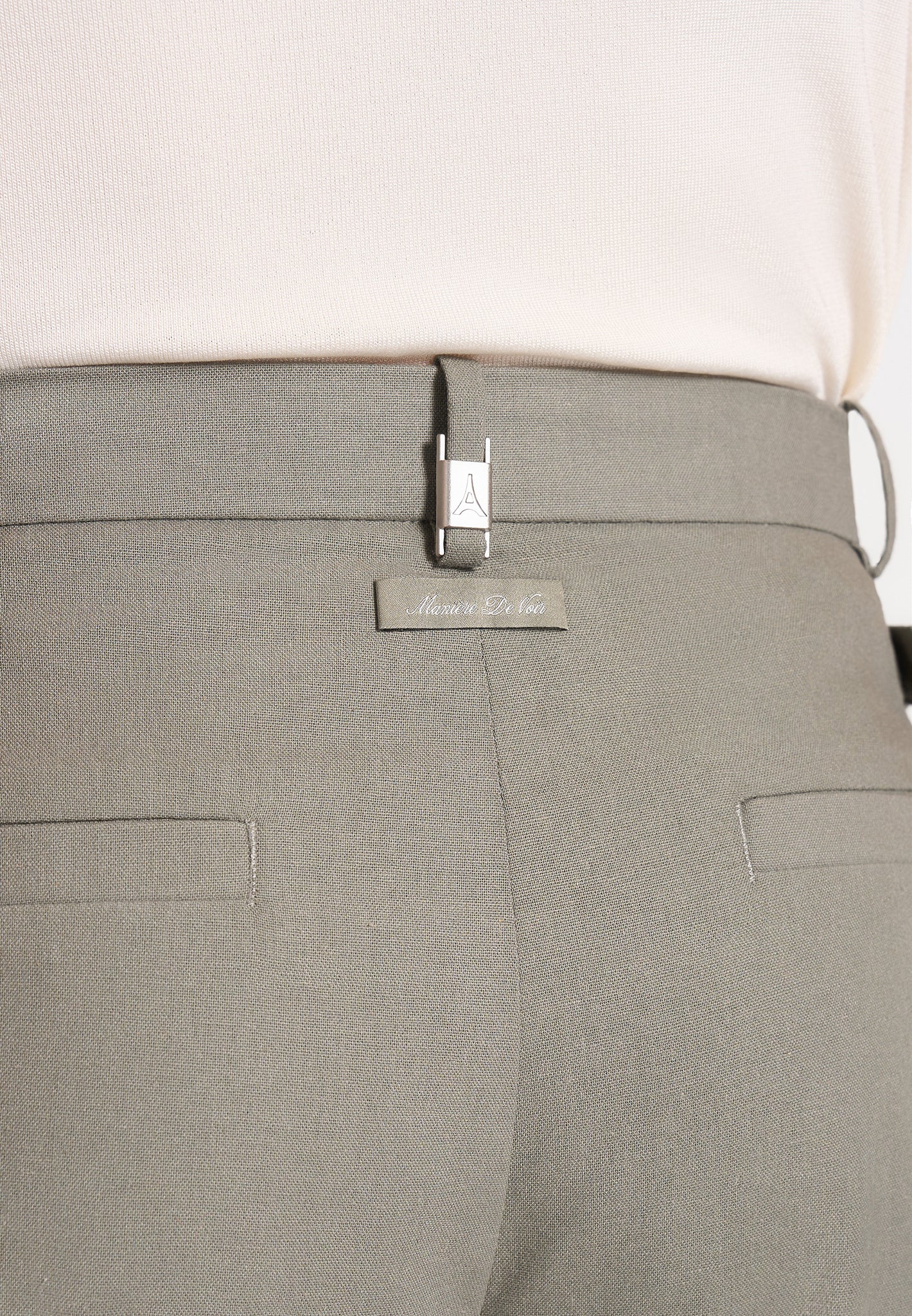 Dorian - Pleated Linen Trousers - Khaki - Image 5
