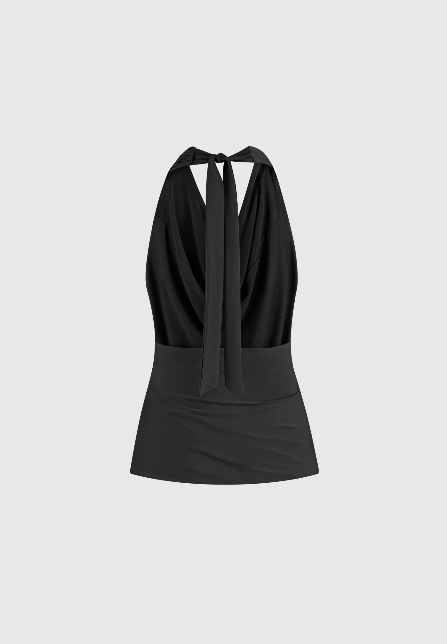 Draped Halterneck Top - Black - Image 6