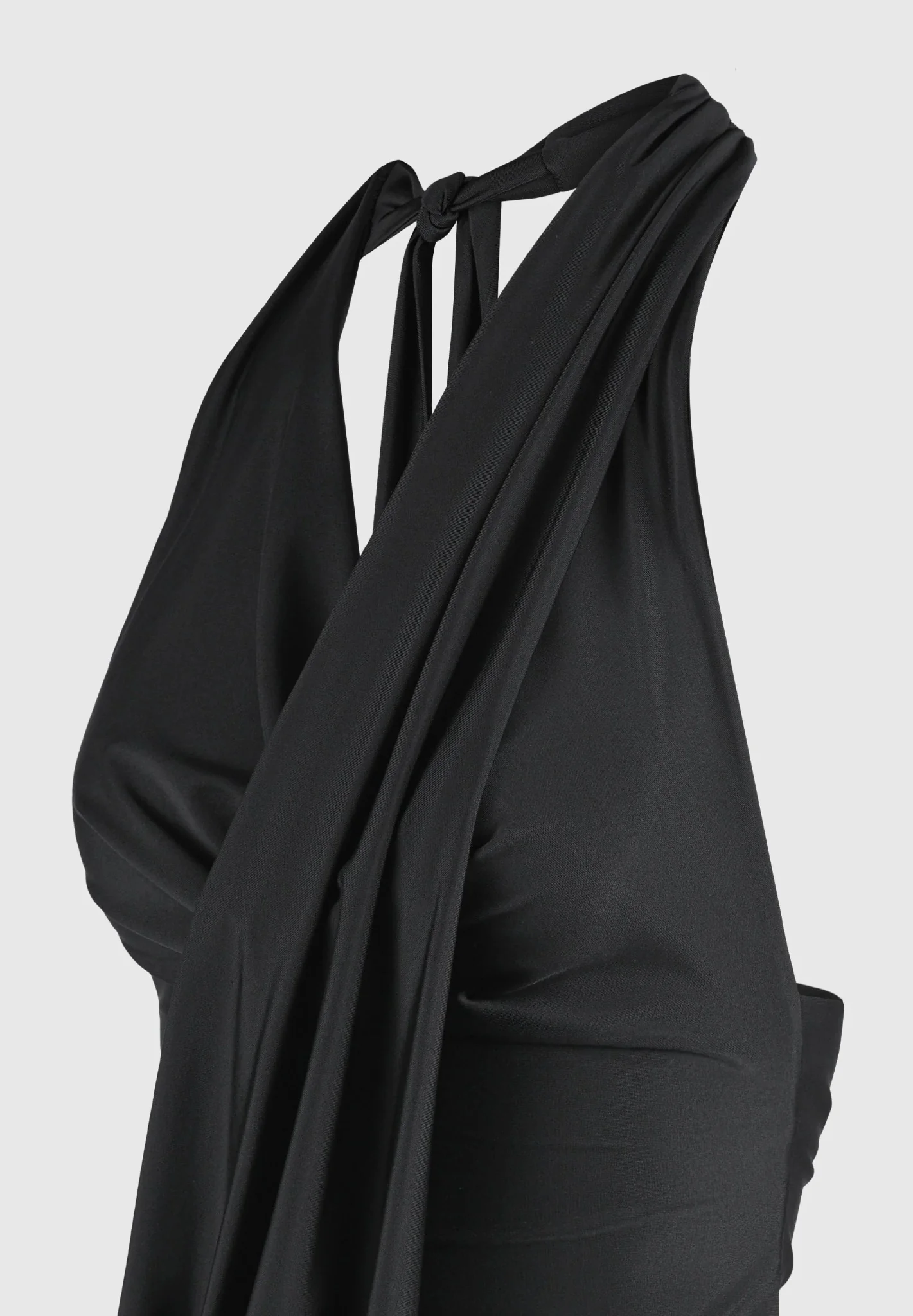Draped Halterneck Top - Black - Image 7