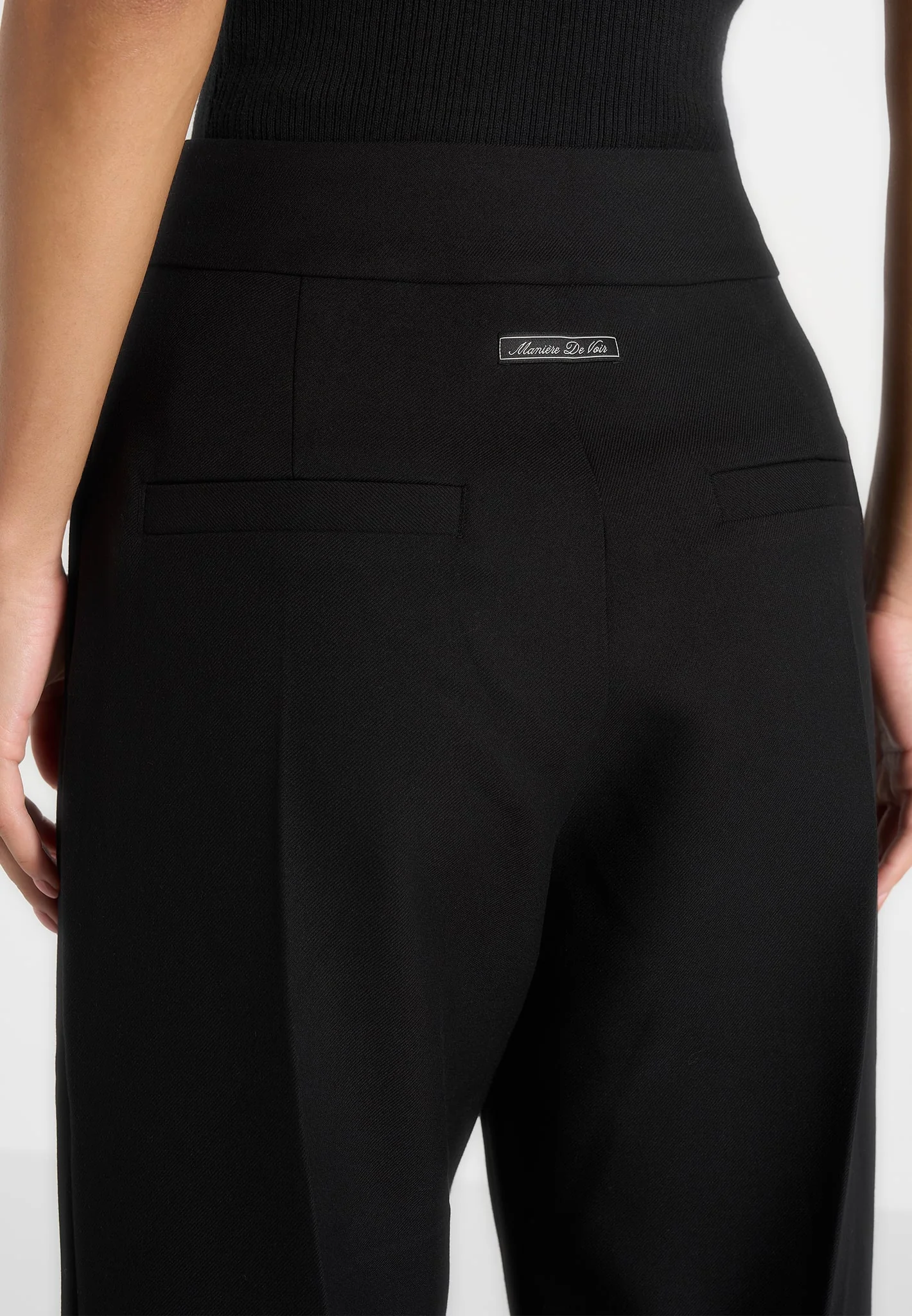 Elsa - High Waisted Tailored Trousers - Black - Image 5