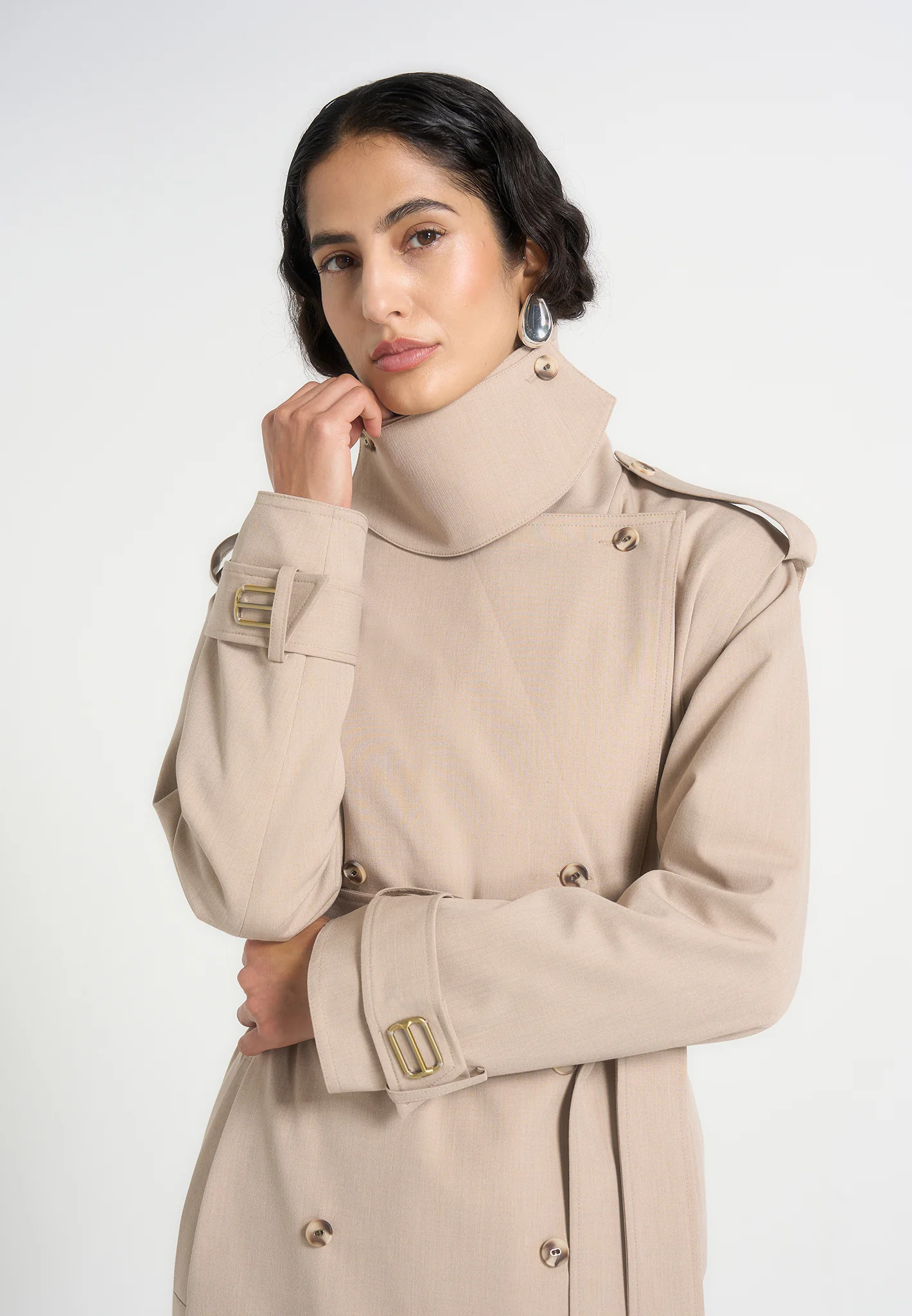 Esther - Trench Coat With Double Belt - Beige - Image 2
