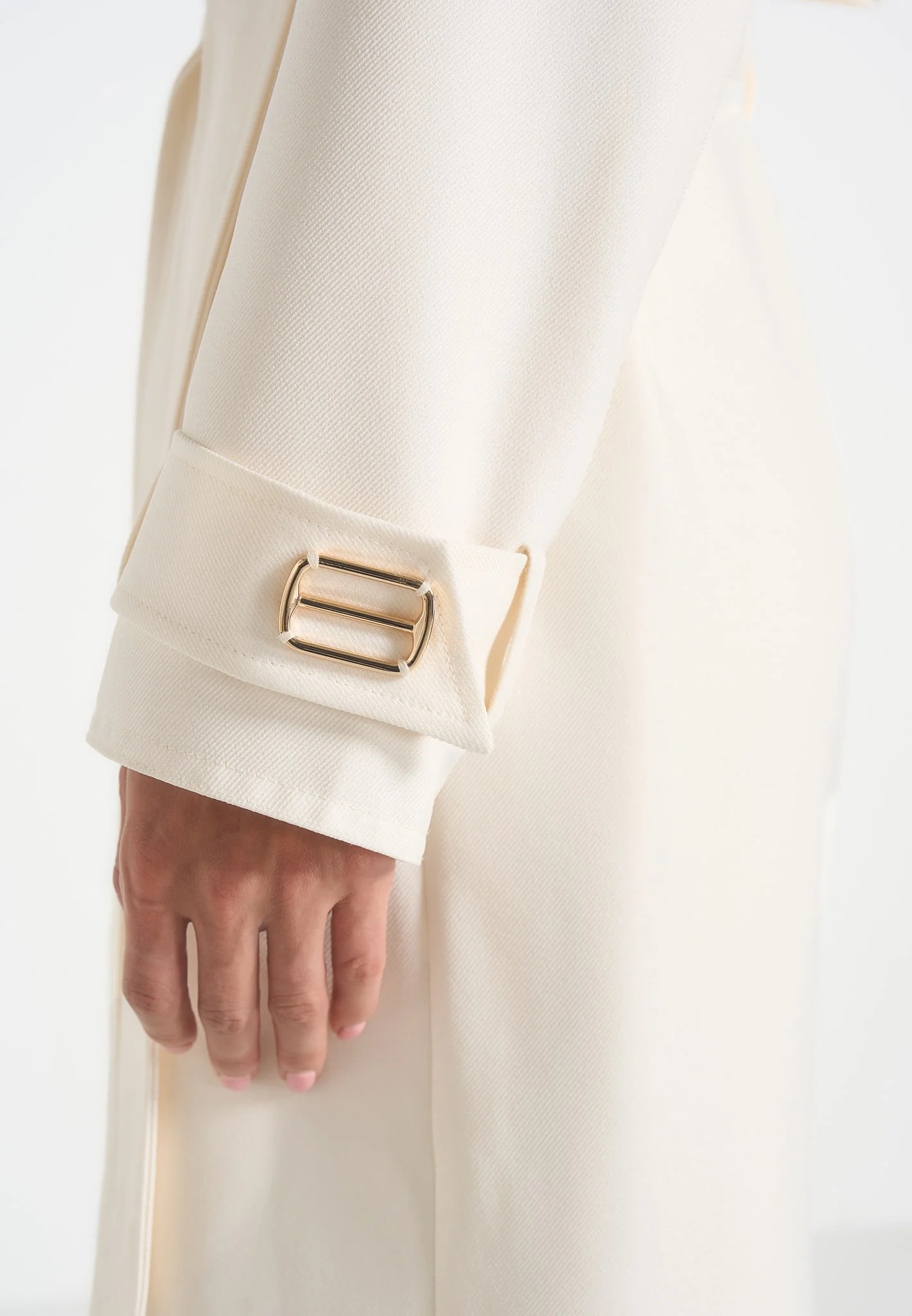 Esther - Trench Coat With Double Belt - White - Image 2