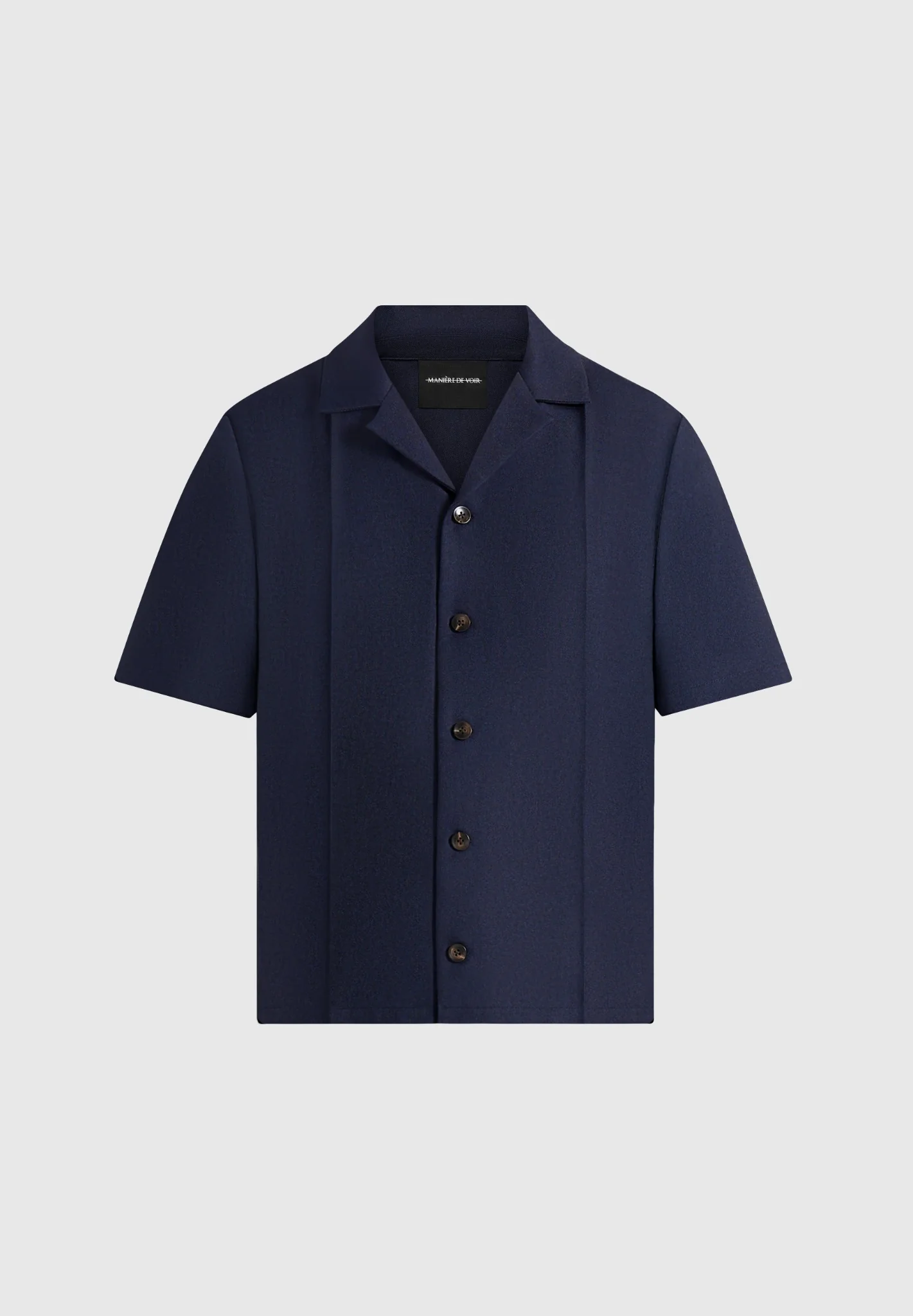 Felix - Tailored Shirt With Crease - Navy - Image 4