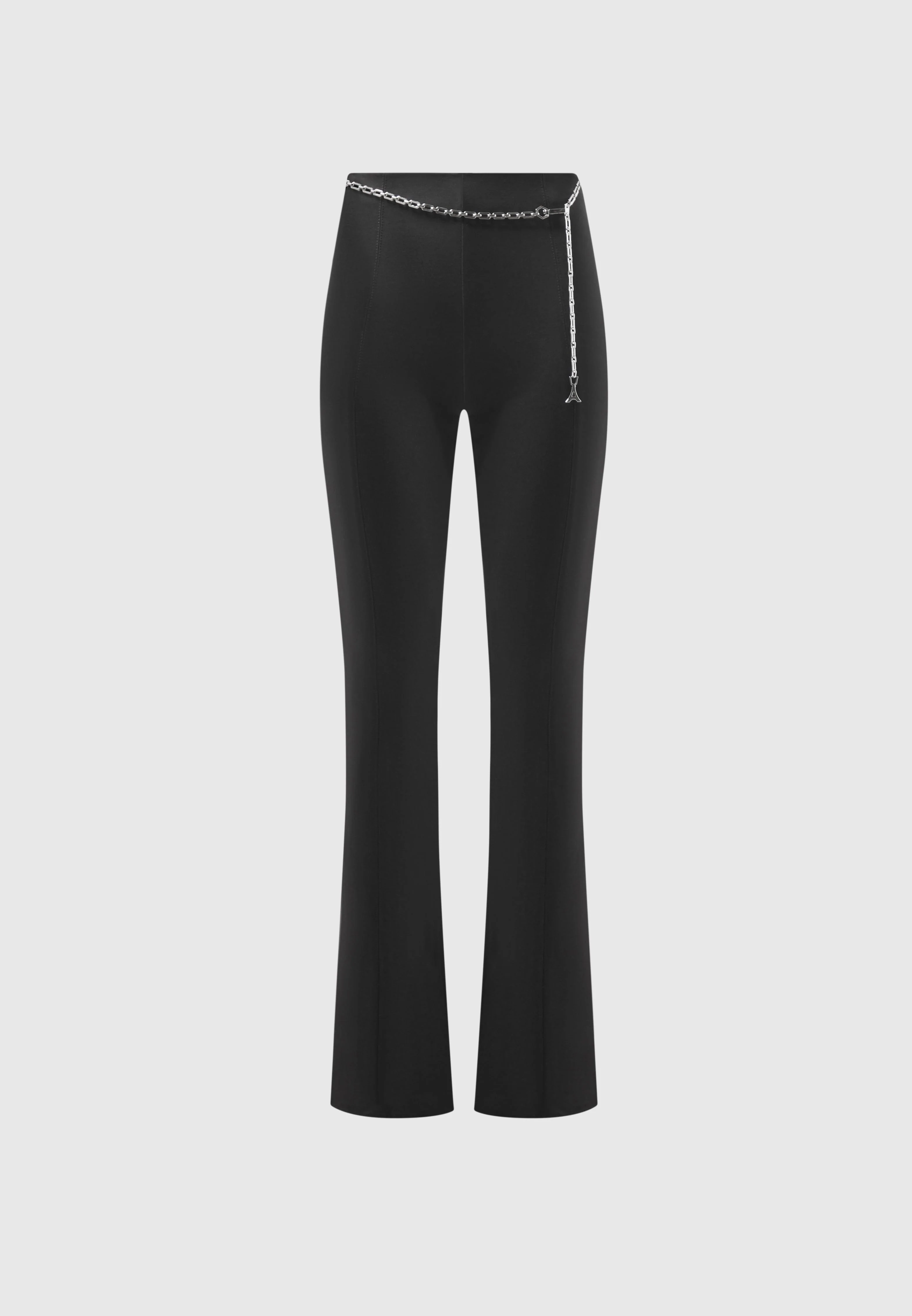 Fit and Flare Leggings with Chain - Black - Image 4