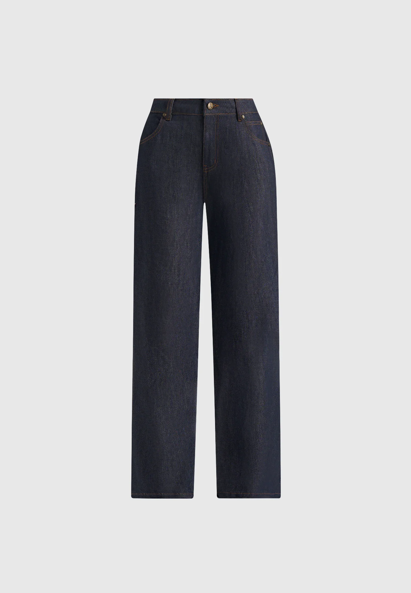 Florence - High Rise Straight Leg Denim Jeans - Indigo - Image 6