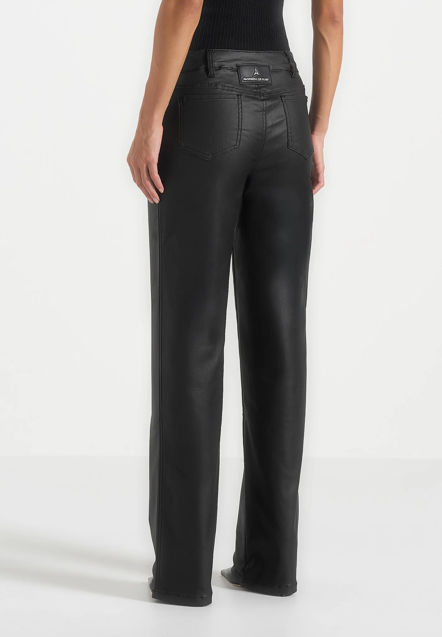 Florence - Wax Effect Jeans - Black - Image 4