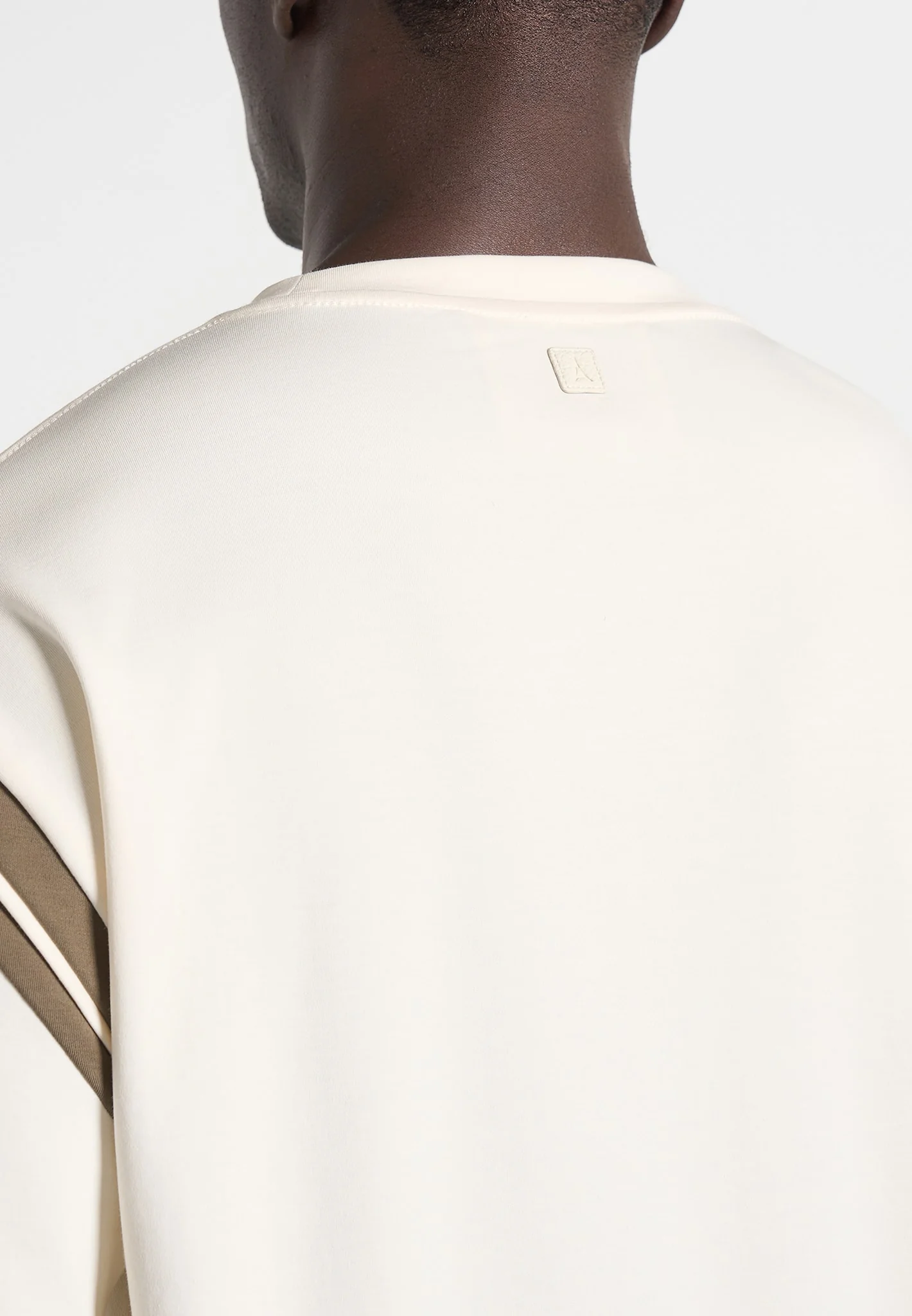 Georges - Varsity Cotton T-Shirt - Cream/Olive - Image 4