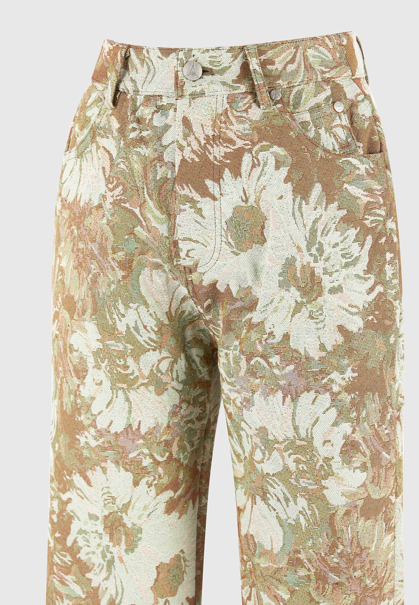 Gia - Jacquard High Rise Straight Leg Jeans - Sage - Image 8