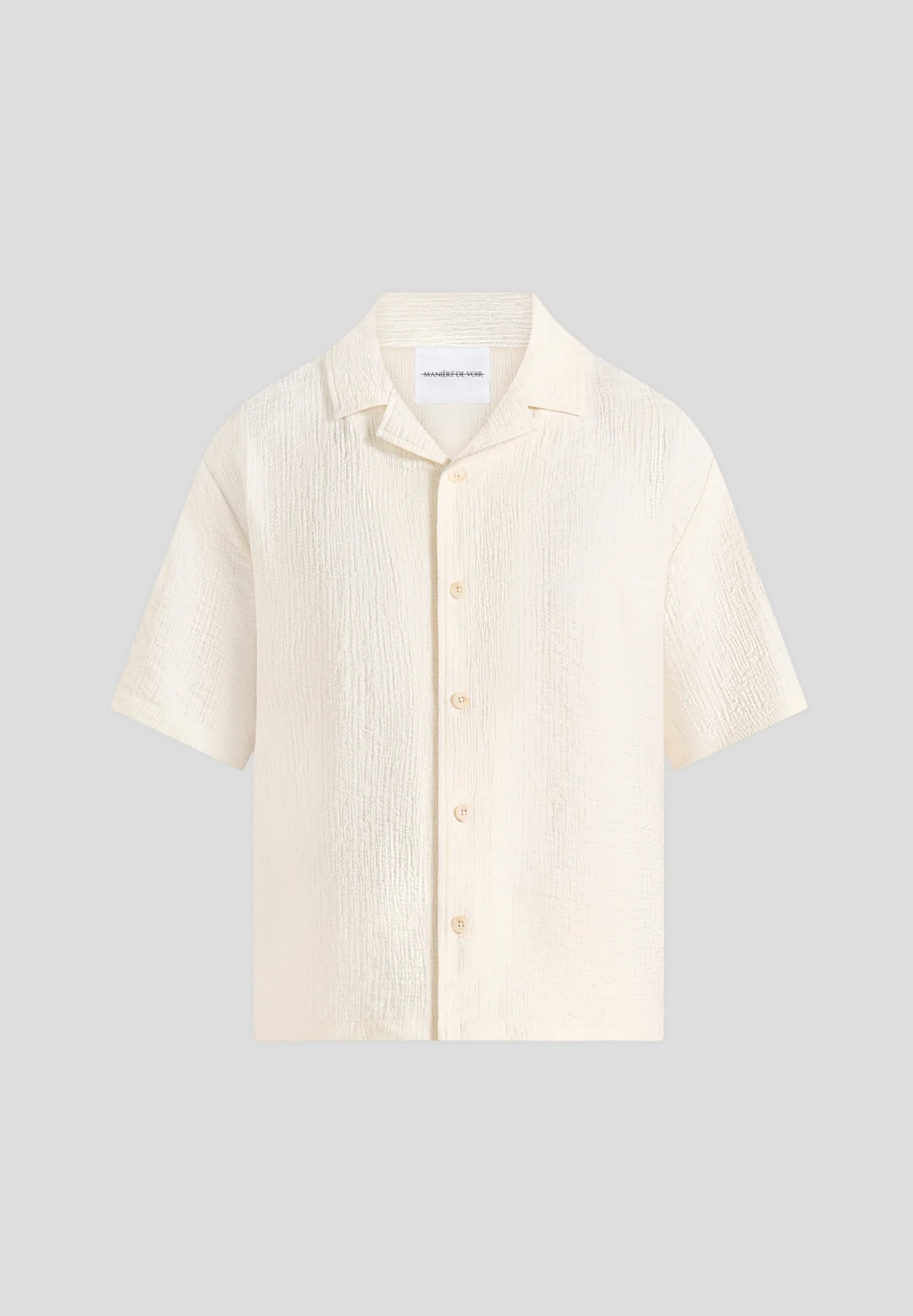 Harley - Unisex Textured Revere Shirt - Cream - Image 10