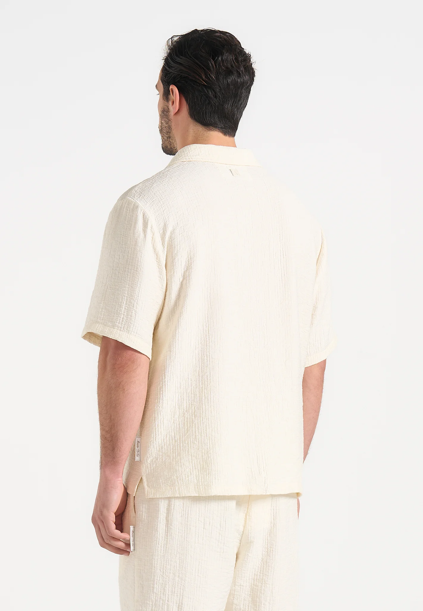 Harley - Unisex Textured Revere Shirt - Cream - Image 7
