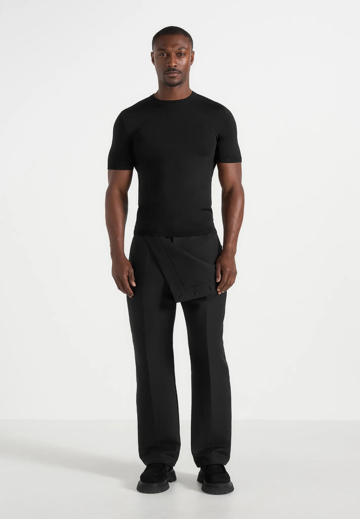 Henri - Foldover Trousers - Black - Image 2