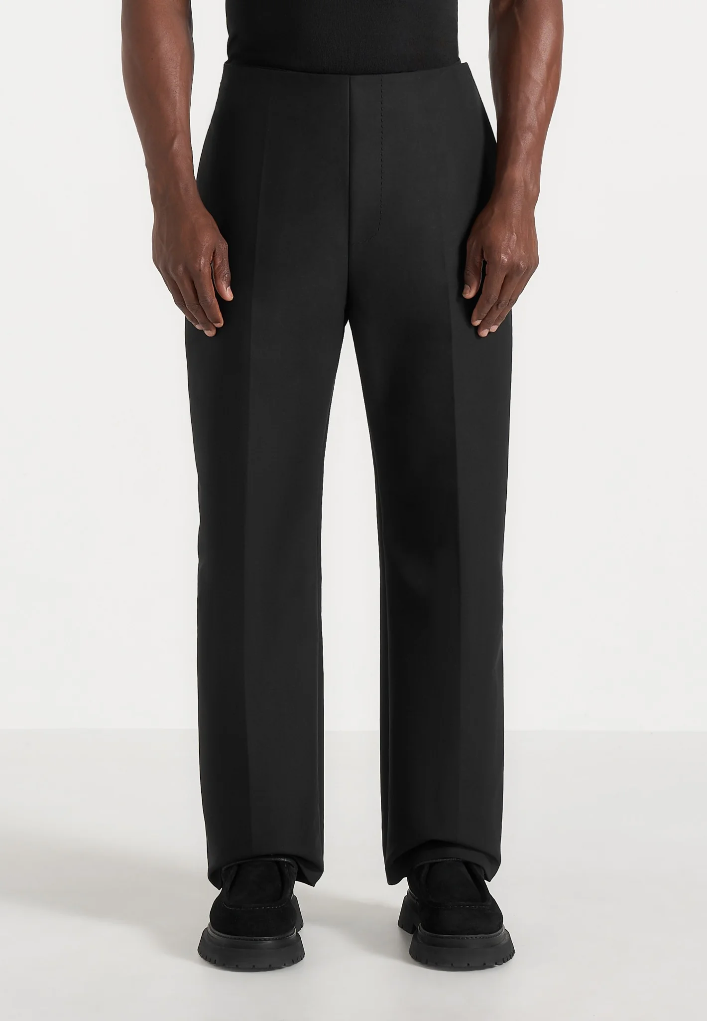 Henri - Foldover Trousers - Black - Image 3