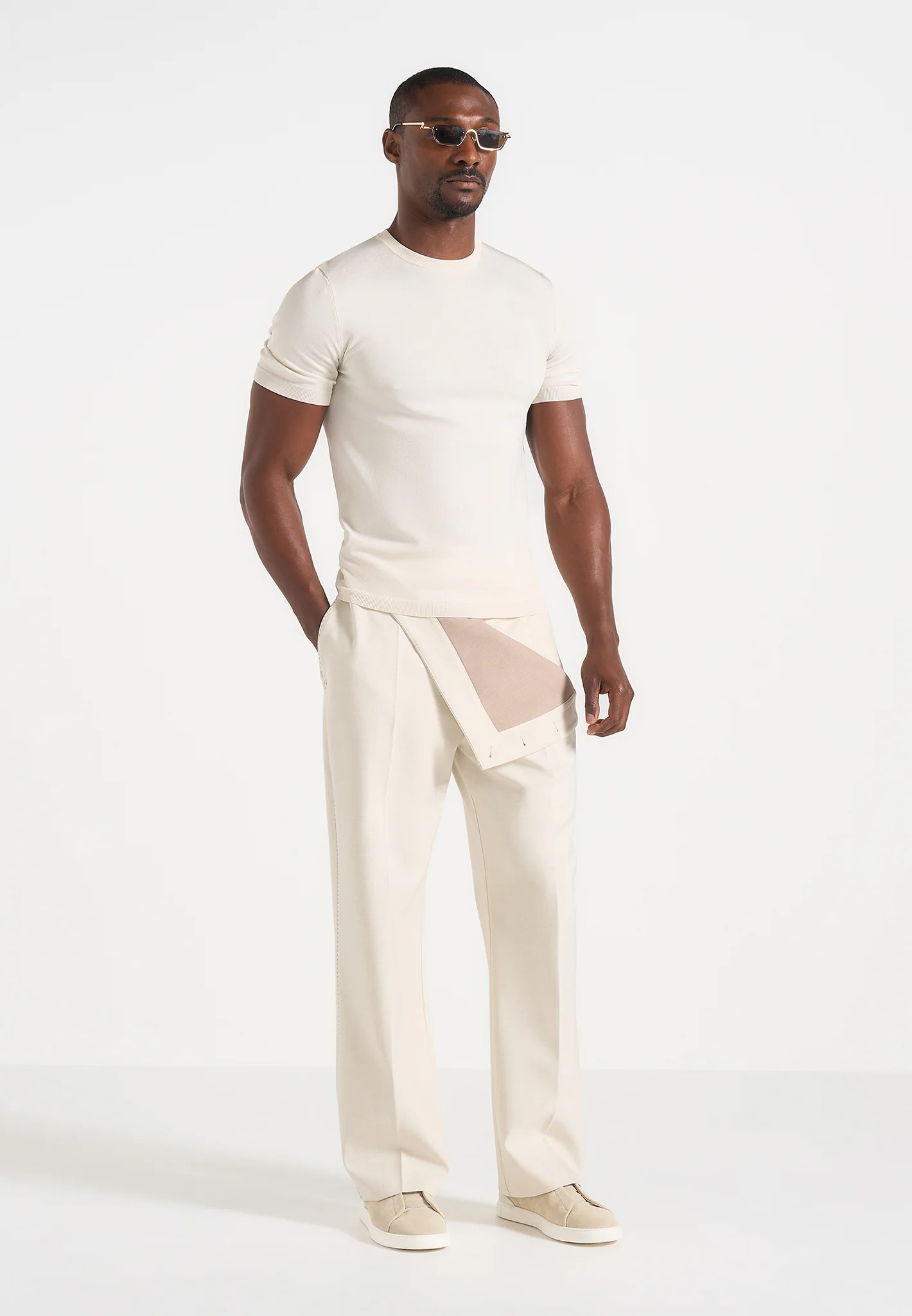 Henri - Foldover Trousers - Cream