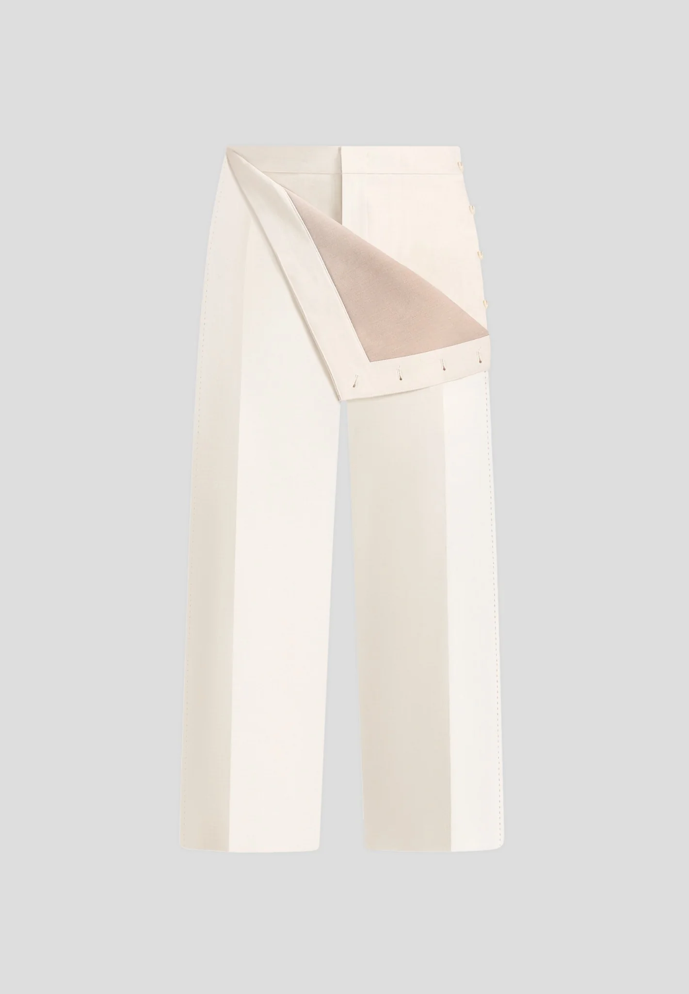 Henri - Foldover Trousers - Cream - Image 8