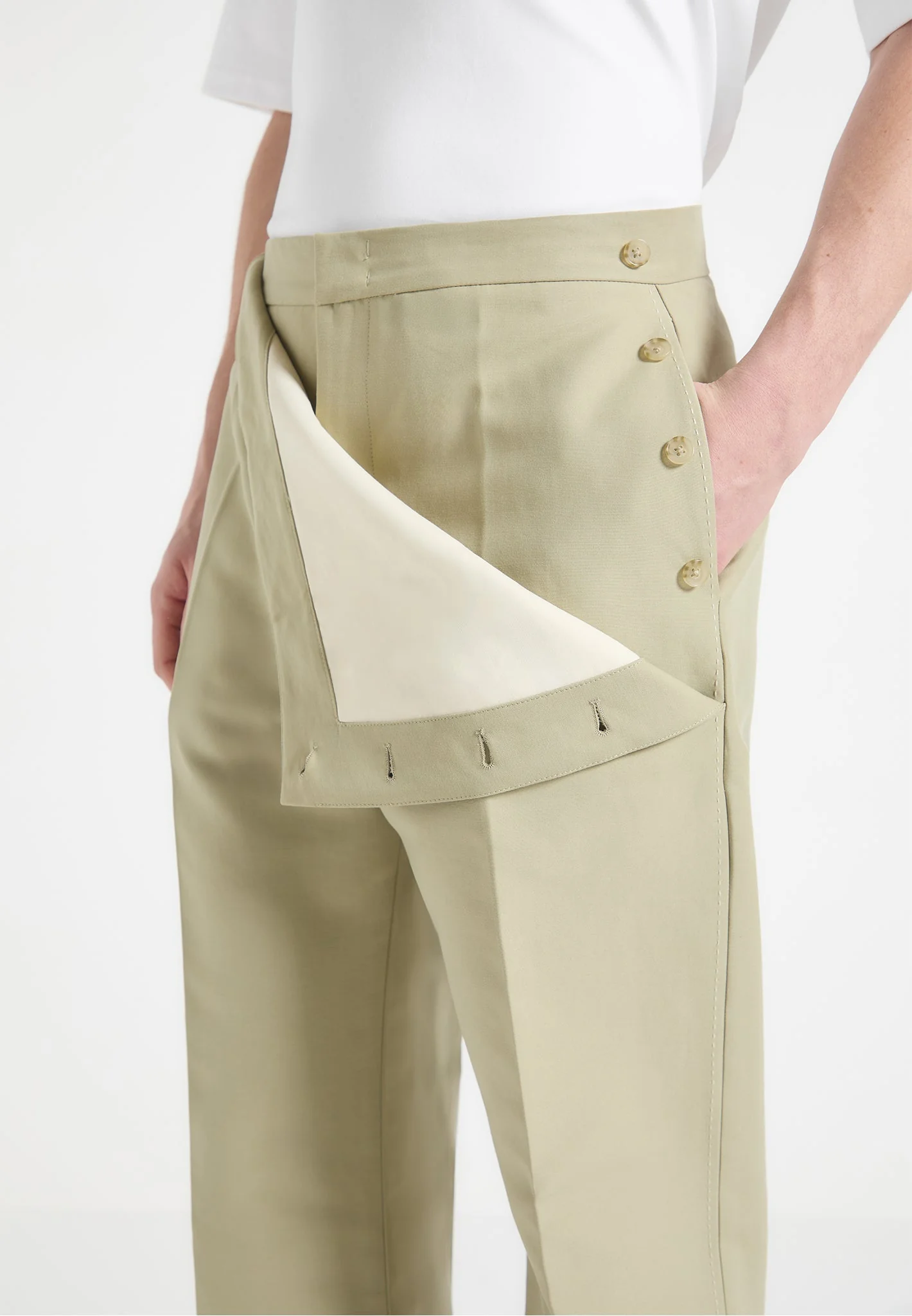 Henri - Foldover Trousers - Sage - Image 3