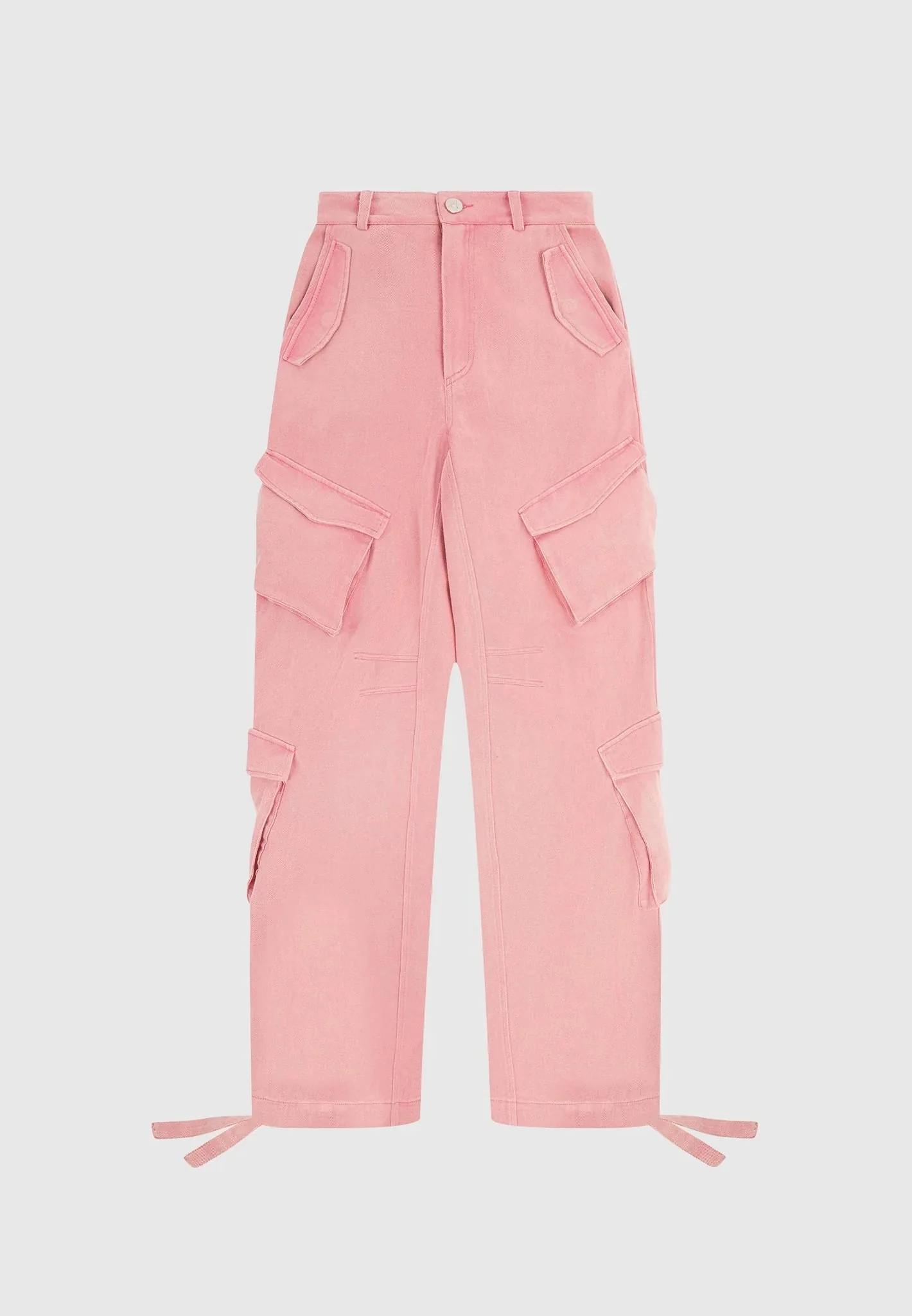 Anne - High Waisted Cargo Pants - Washed Pink - Image 4