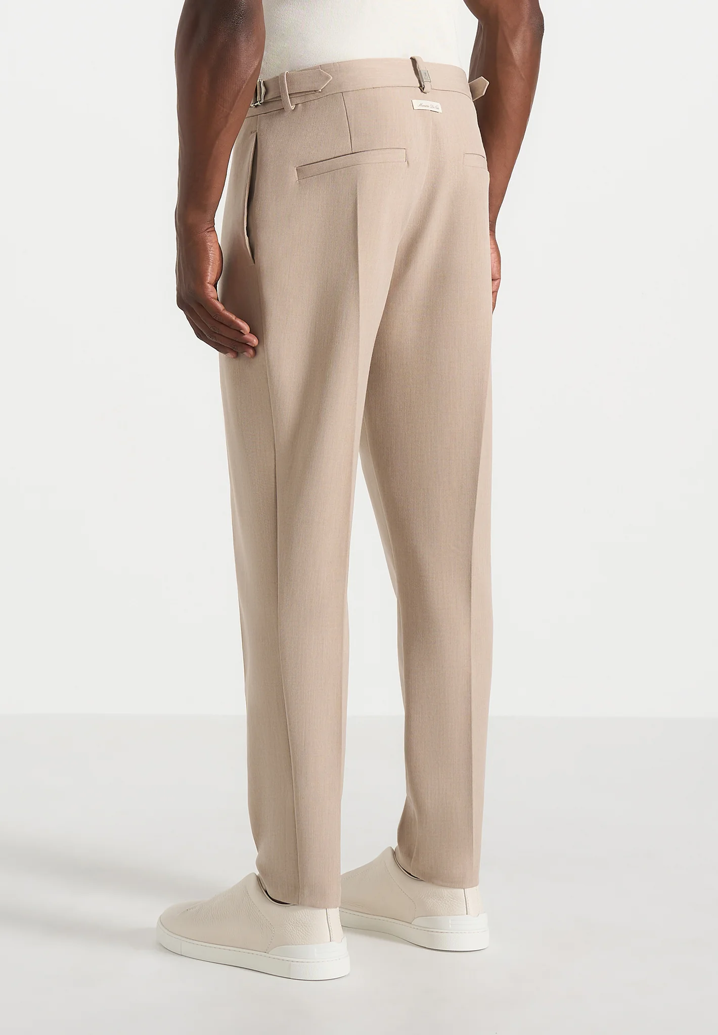Hubert - Slim Fit Tailored Trousers - Beige - Image 4