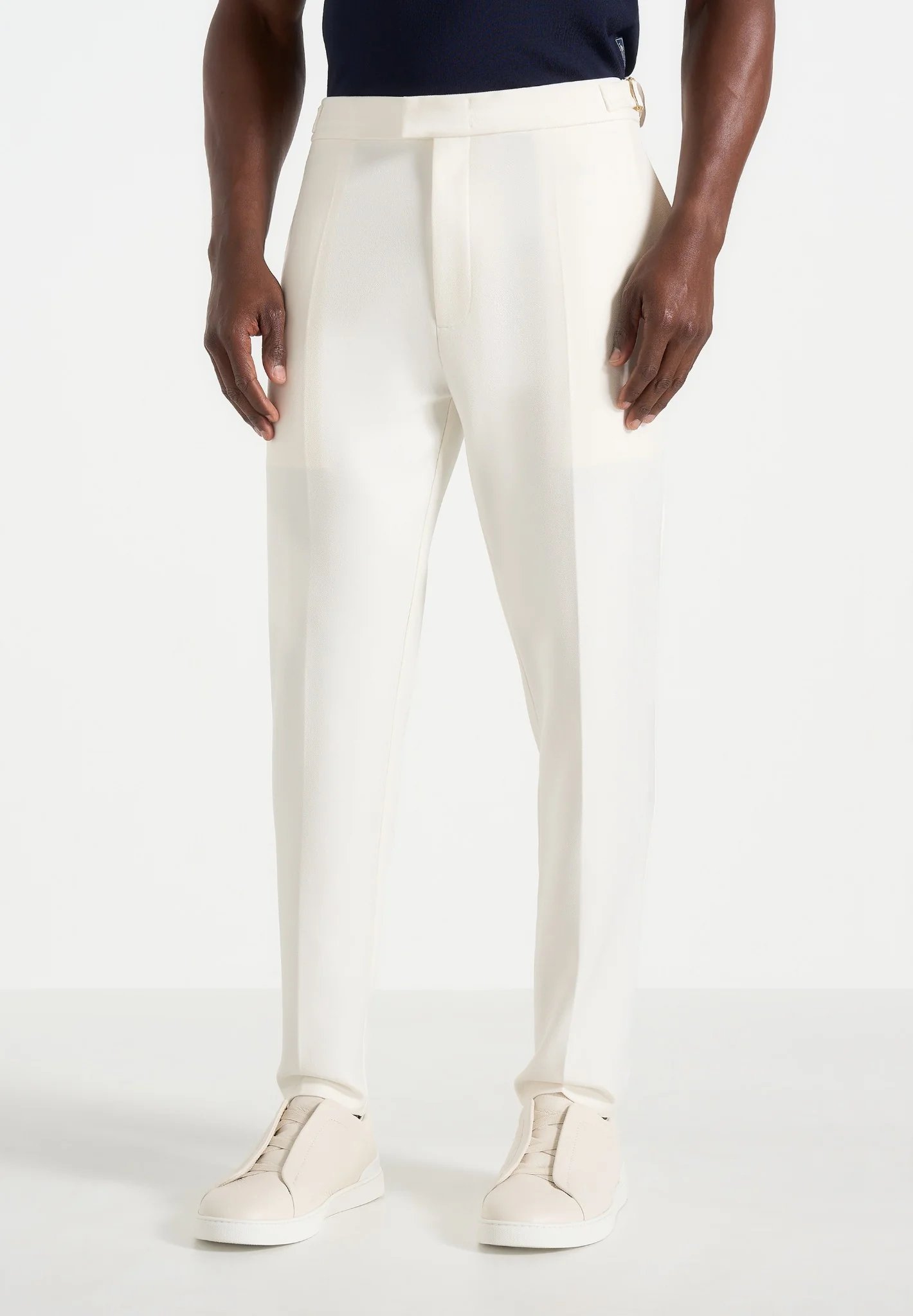 Hubert - Slim Fit Tailored Trousers - Off White