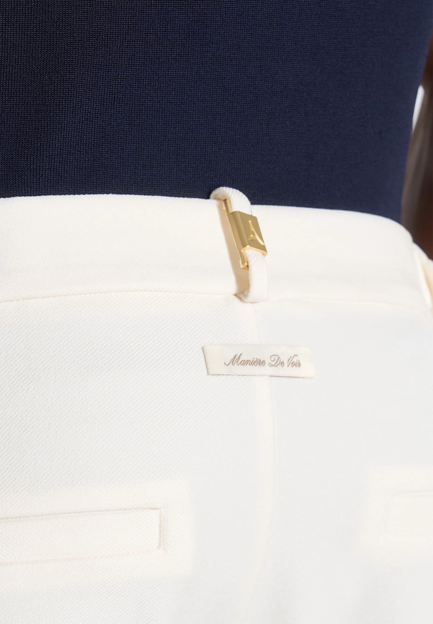 Hubert - Slim Fit Tailored Trousers - Off White - Image 4