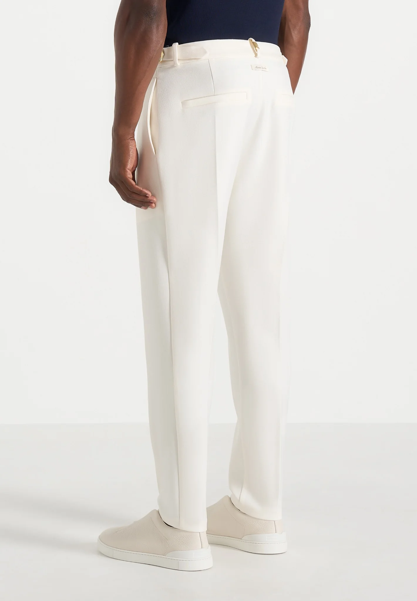 Hubert - Slim Fit Tailored Trousers - Off White - Image 5