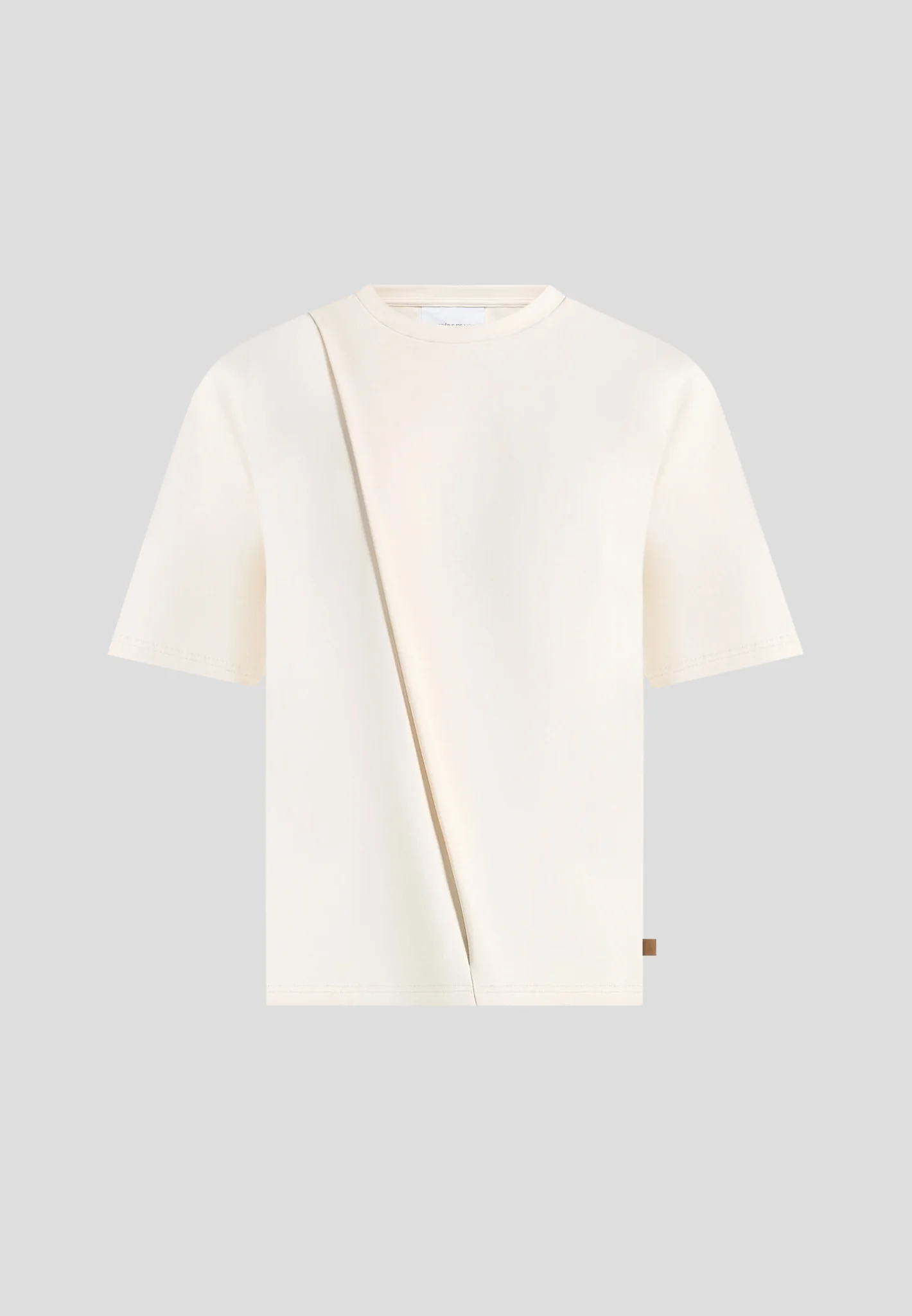 Hugo - Relaxed Fit Cotton T-Shirt With Pleat - Cream - Image 6