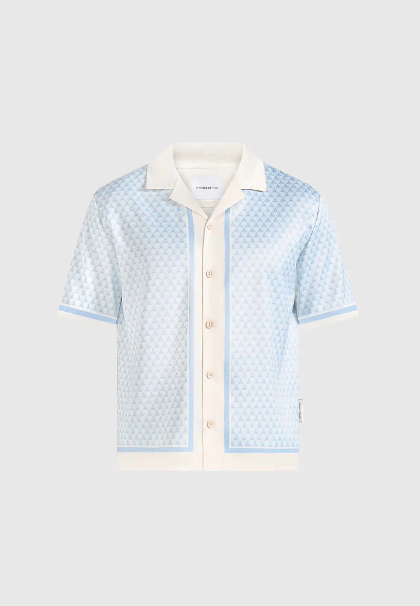 Idriss - Eiffel Monogram Resort Shirt - Pale Blue - Image 5