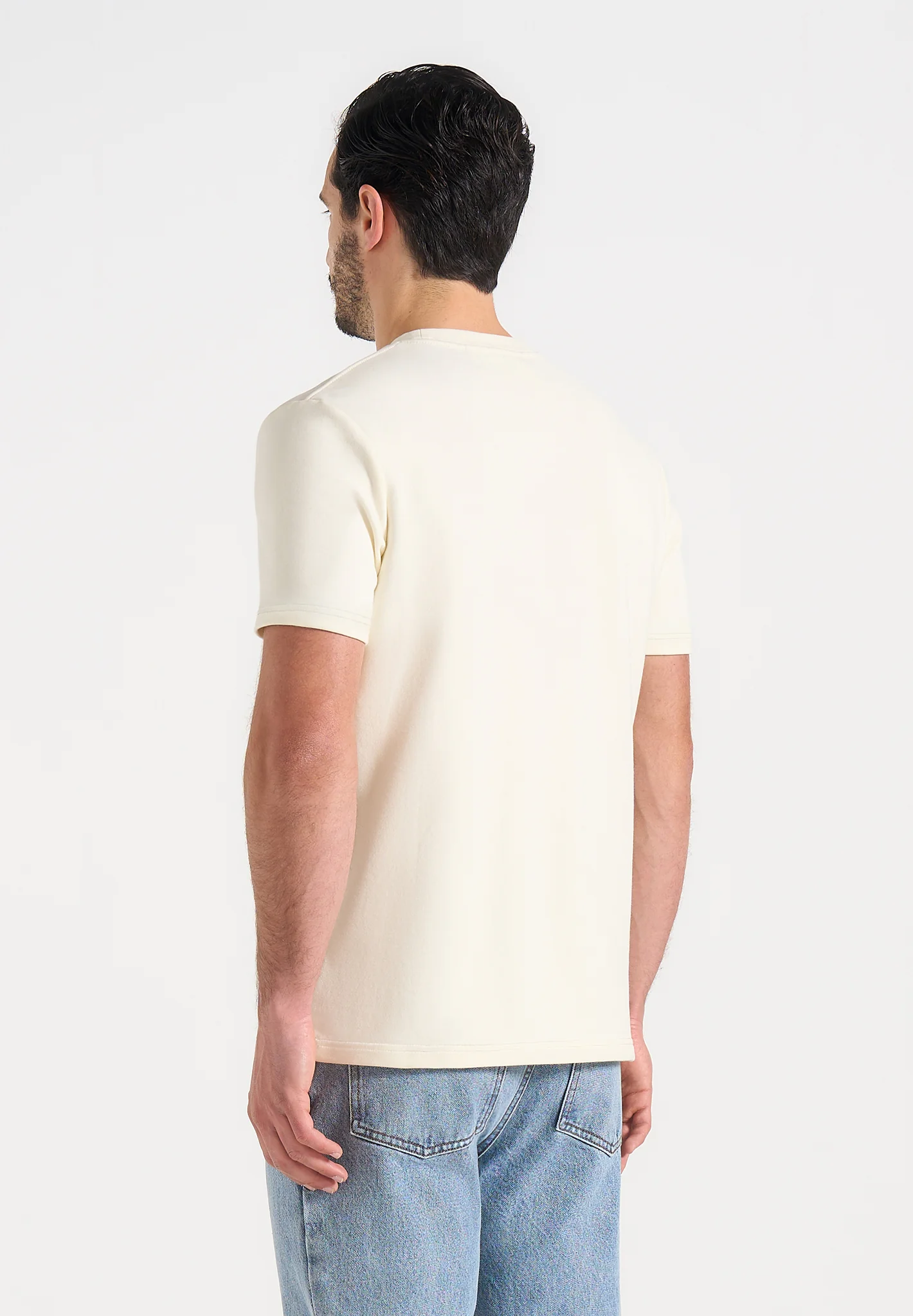 Joris - Whipstitch Pocket Detail T-Shirt - Cream - Image 3