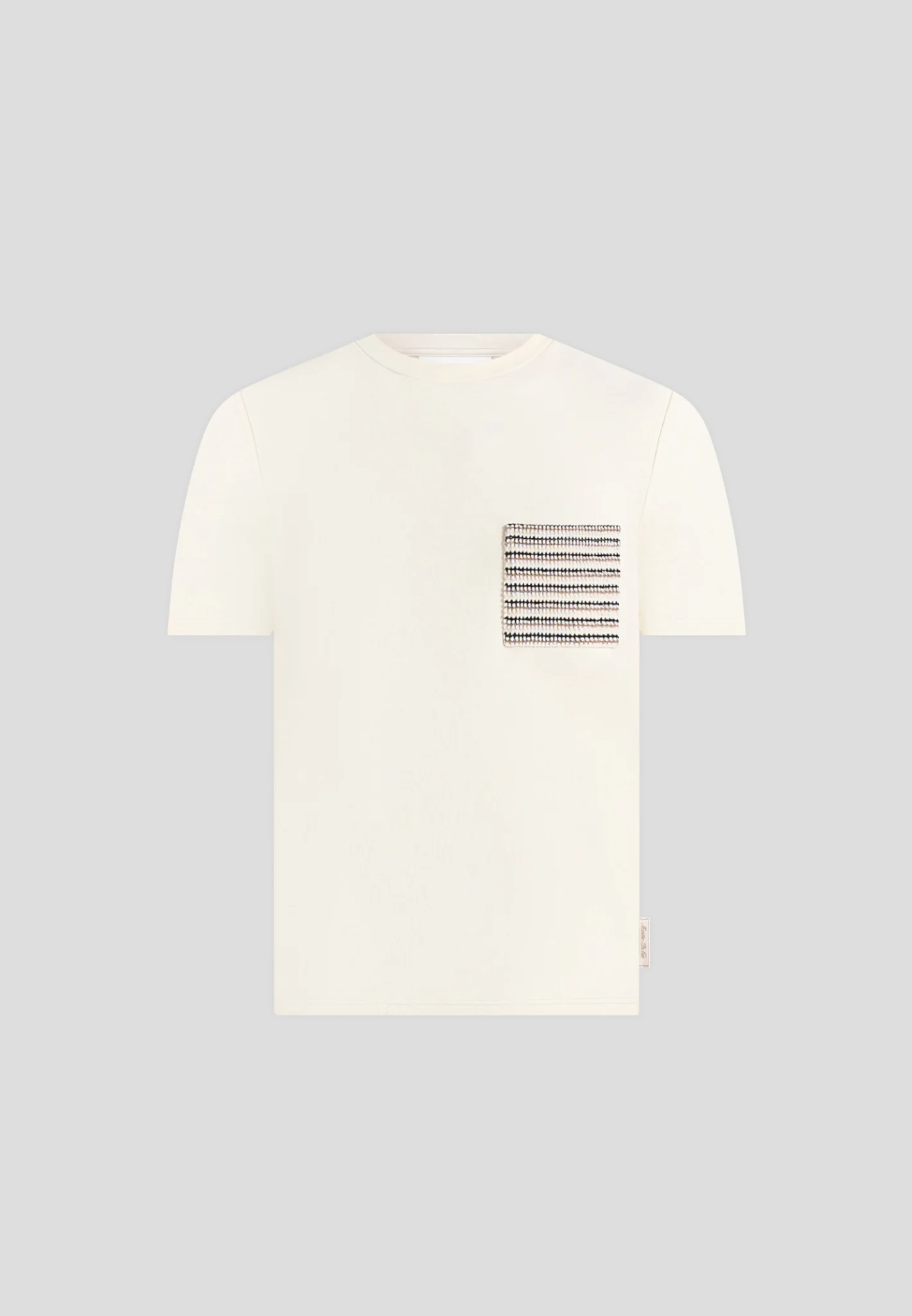 Joris - Whipstitch Pocket Detail T-Shirt - Cream - Image 6