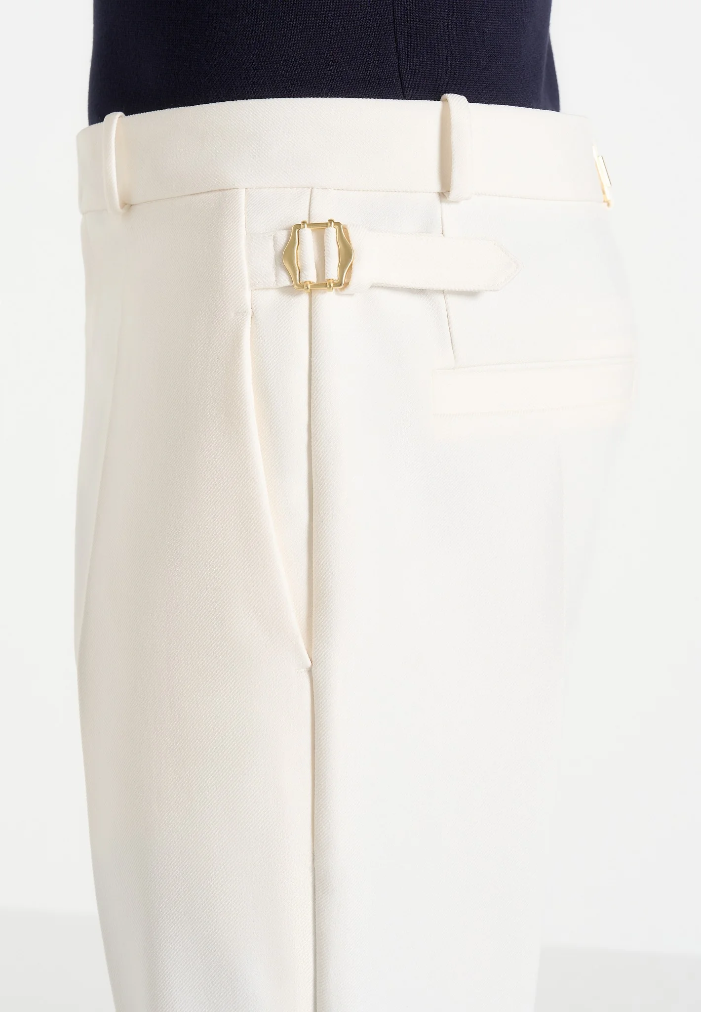 Joseph - Regular Fit Tailored Trousers - Off White - Image 3