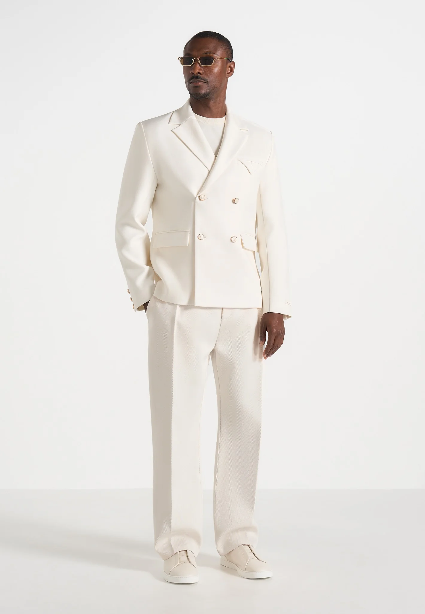 Joseph - Regular Fit Tailored Trousers - Off White - Image 6