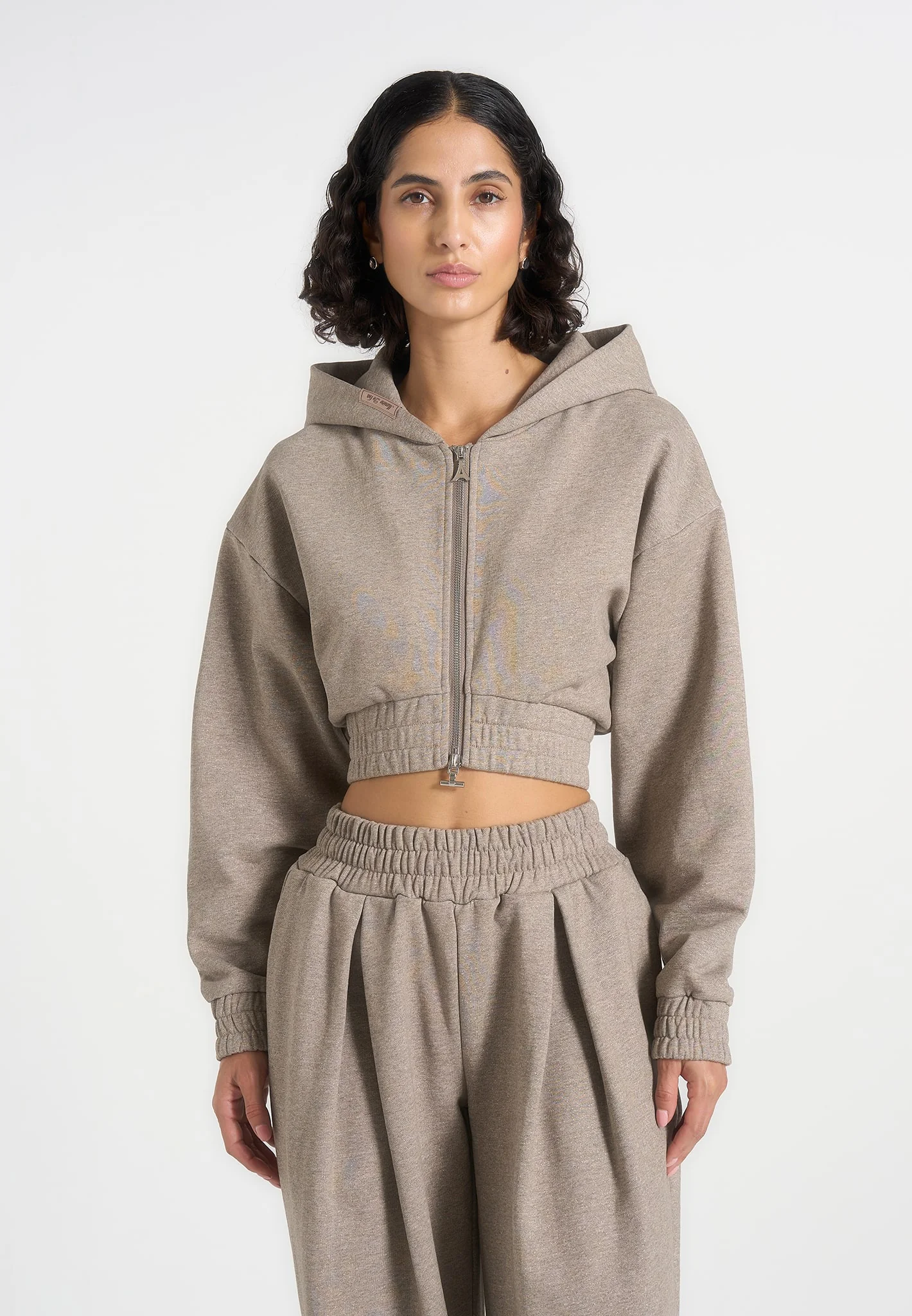 Josiane - Relaxed Zip Through Hoodie - Taupe