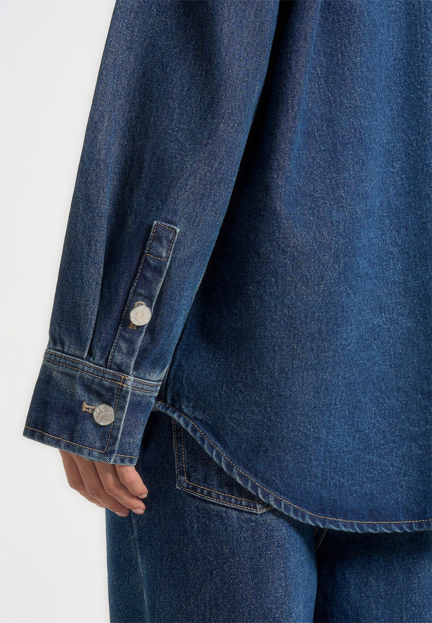 Joy - Oversized Denim Shirt - Indigo - Image 4