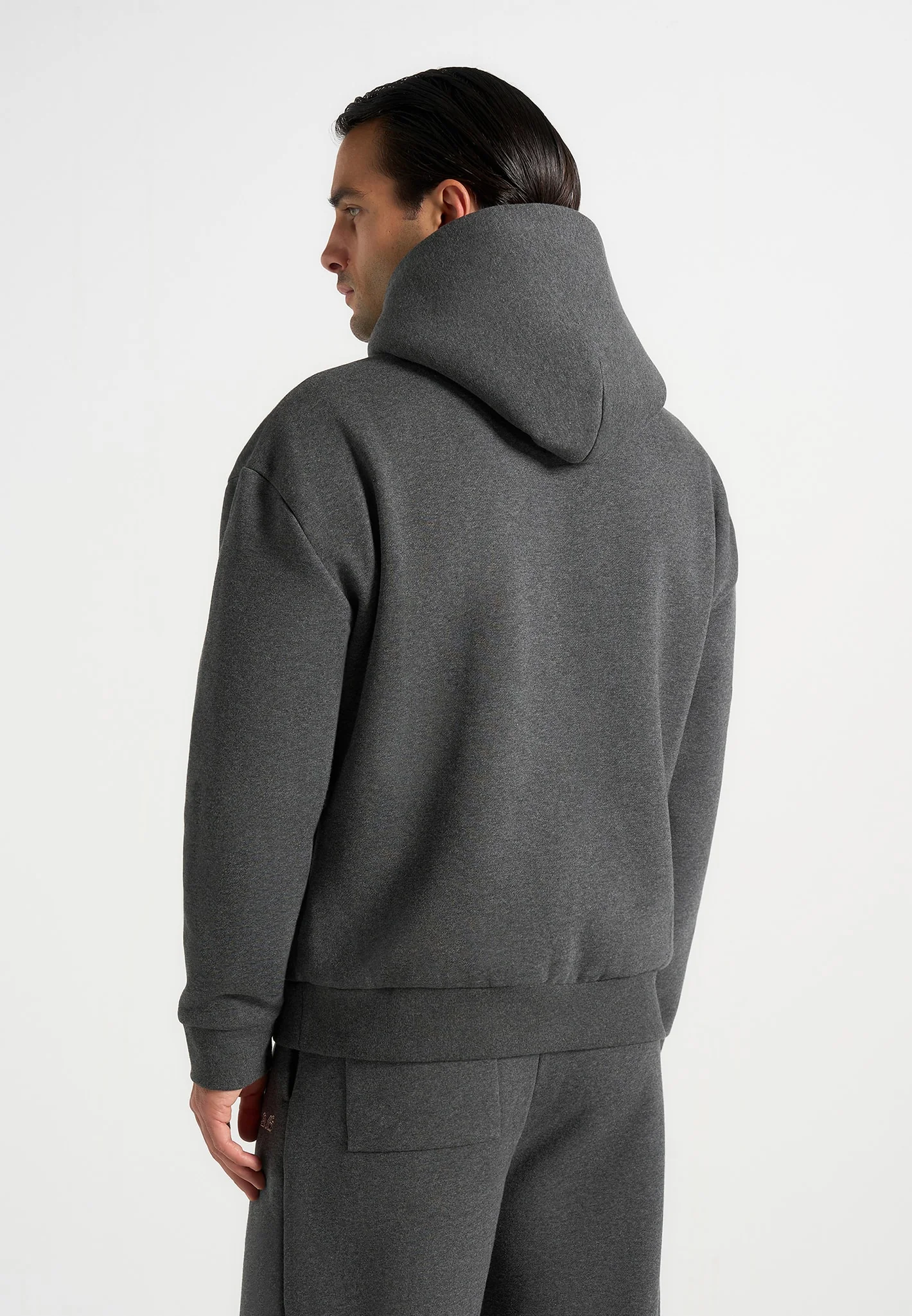 JS001 - Unisex Signature Relaxed Fit Hoodie - Charcoal Grey - Image 9