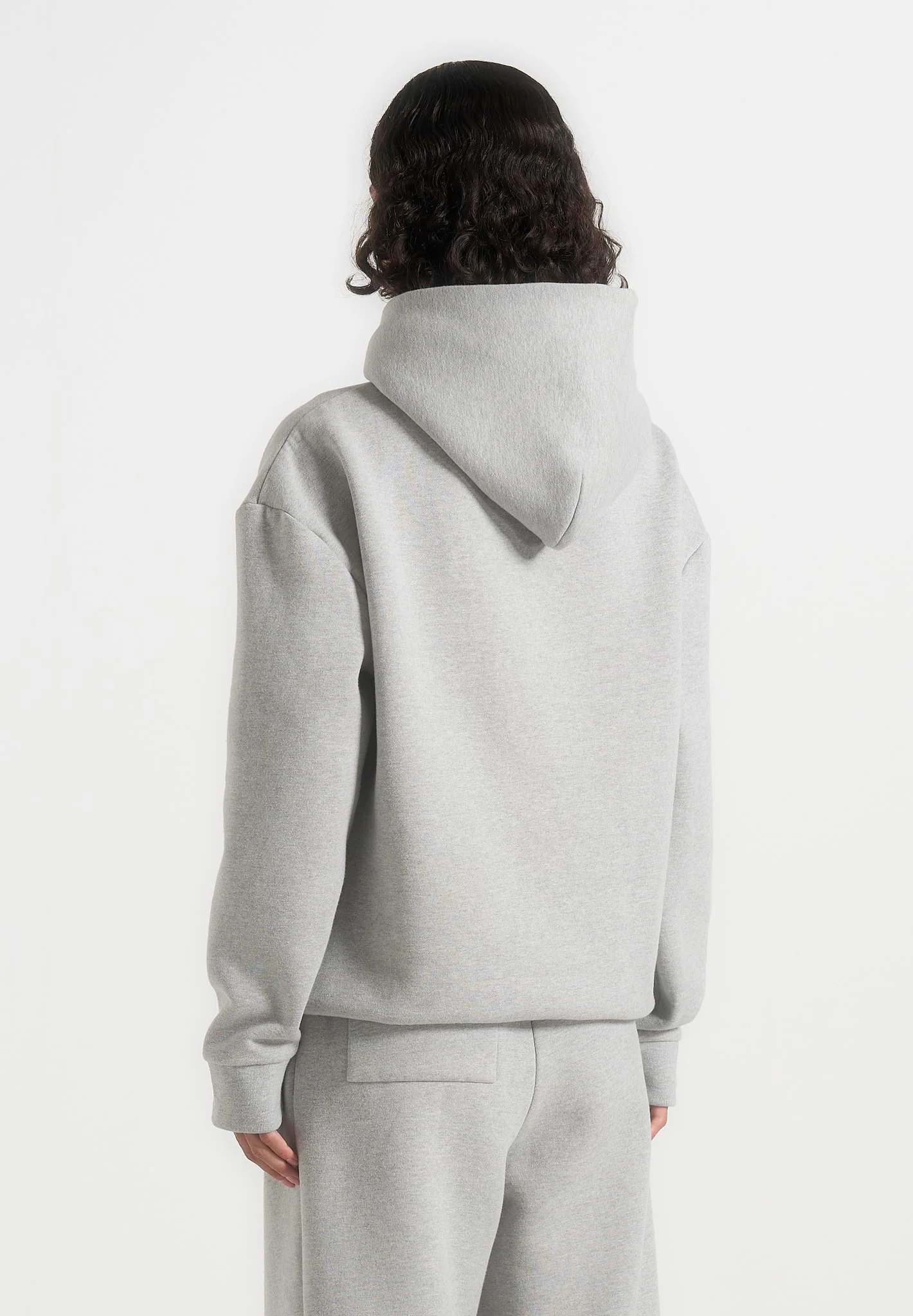 JS001 - Unisex Signature Relaxed Fit Hoodie - Grey Marl - Image 8
