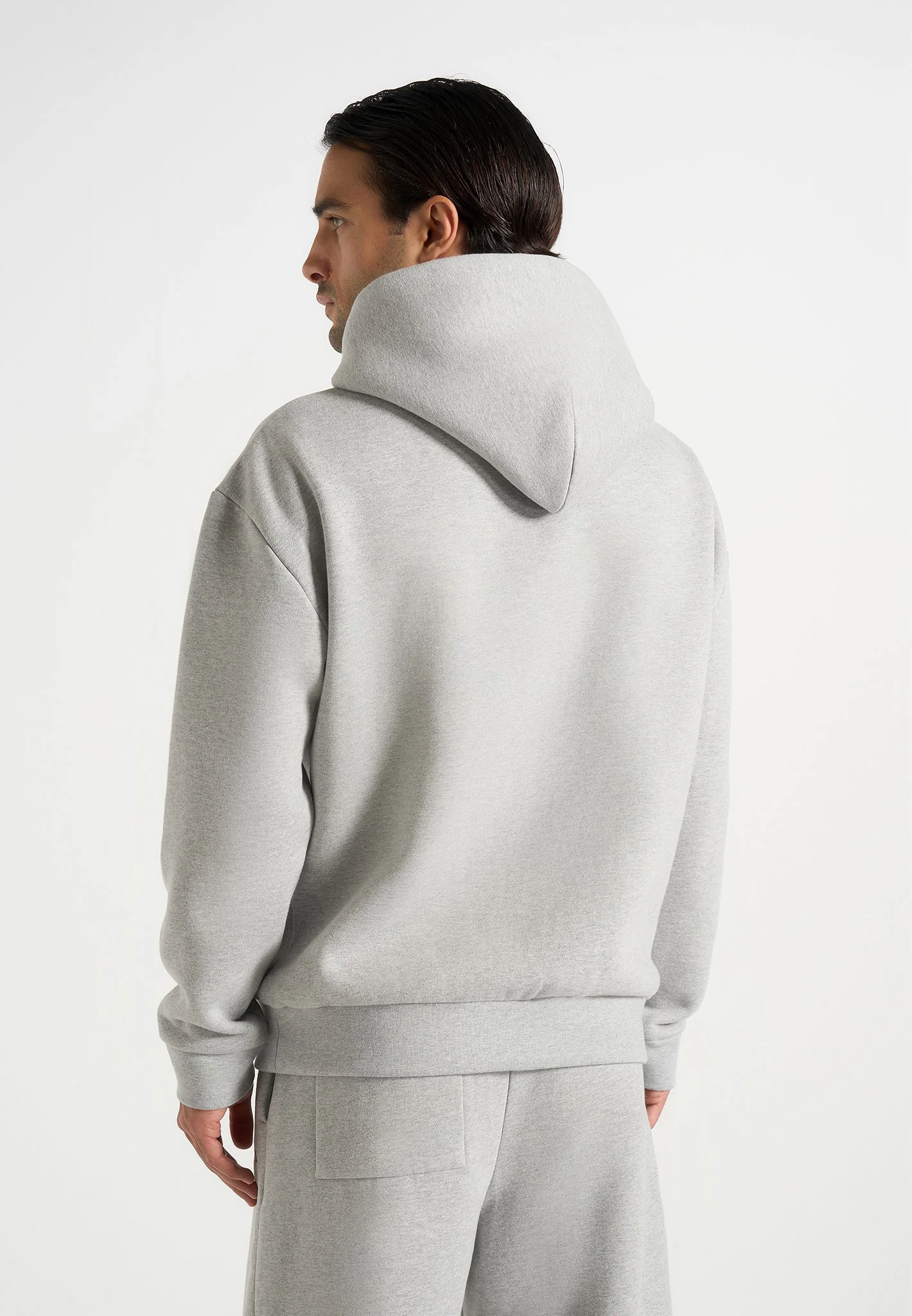 JS001 - Unisex Signature Relaxed Fit Hoodie - Grey Marl - Image 9
