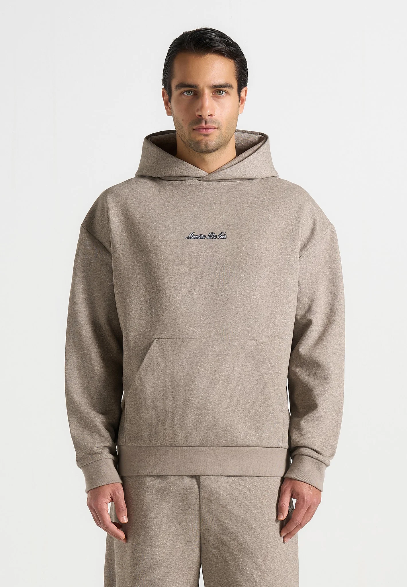 JS001 - Unisex Signature Relaxed Fit Hoodie - Taupe - Image 6