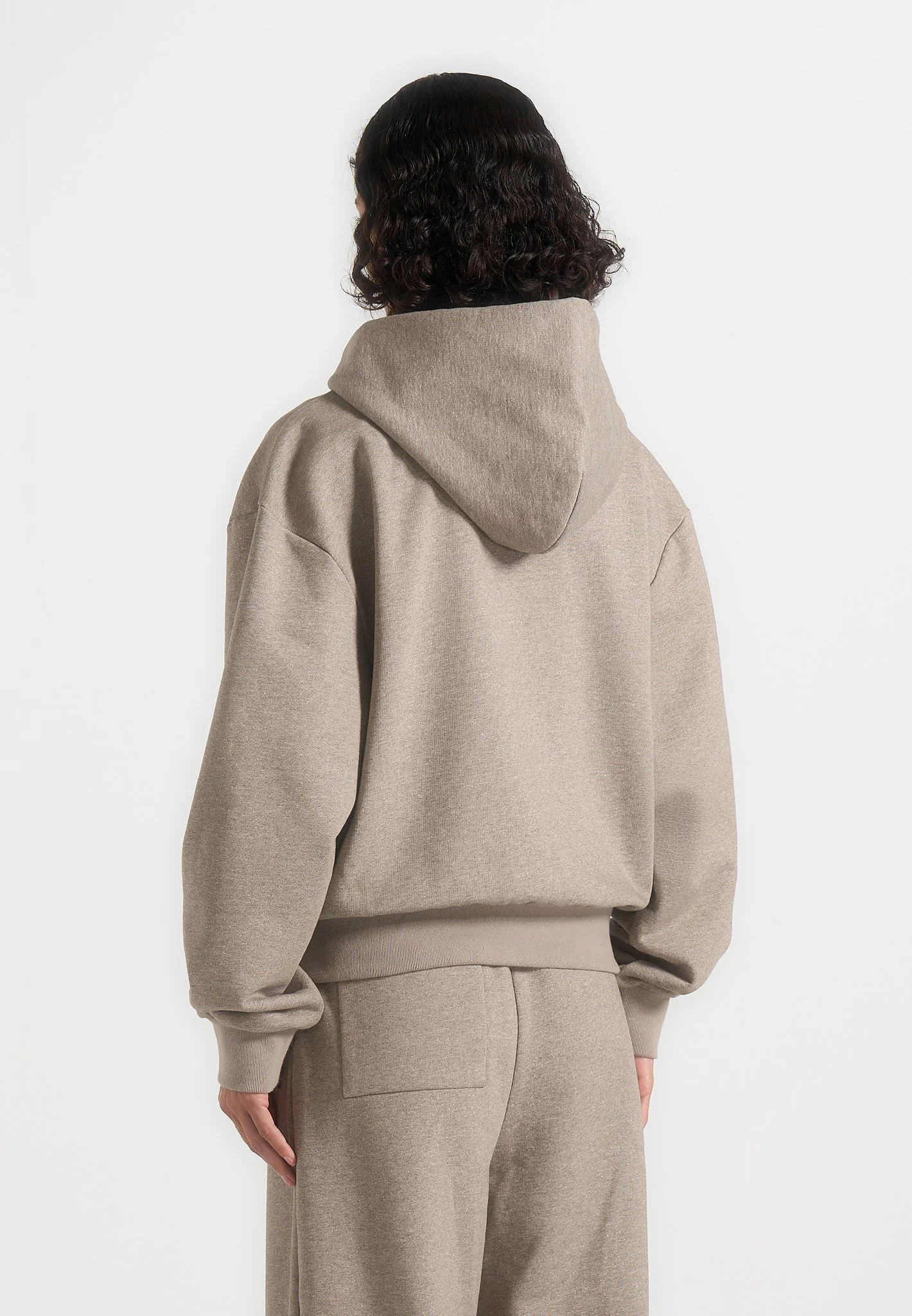JS002 - Unisex Signature Relaxed Fit Zip Hoodie - Taupe - Image 8